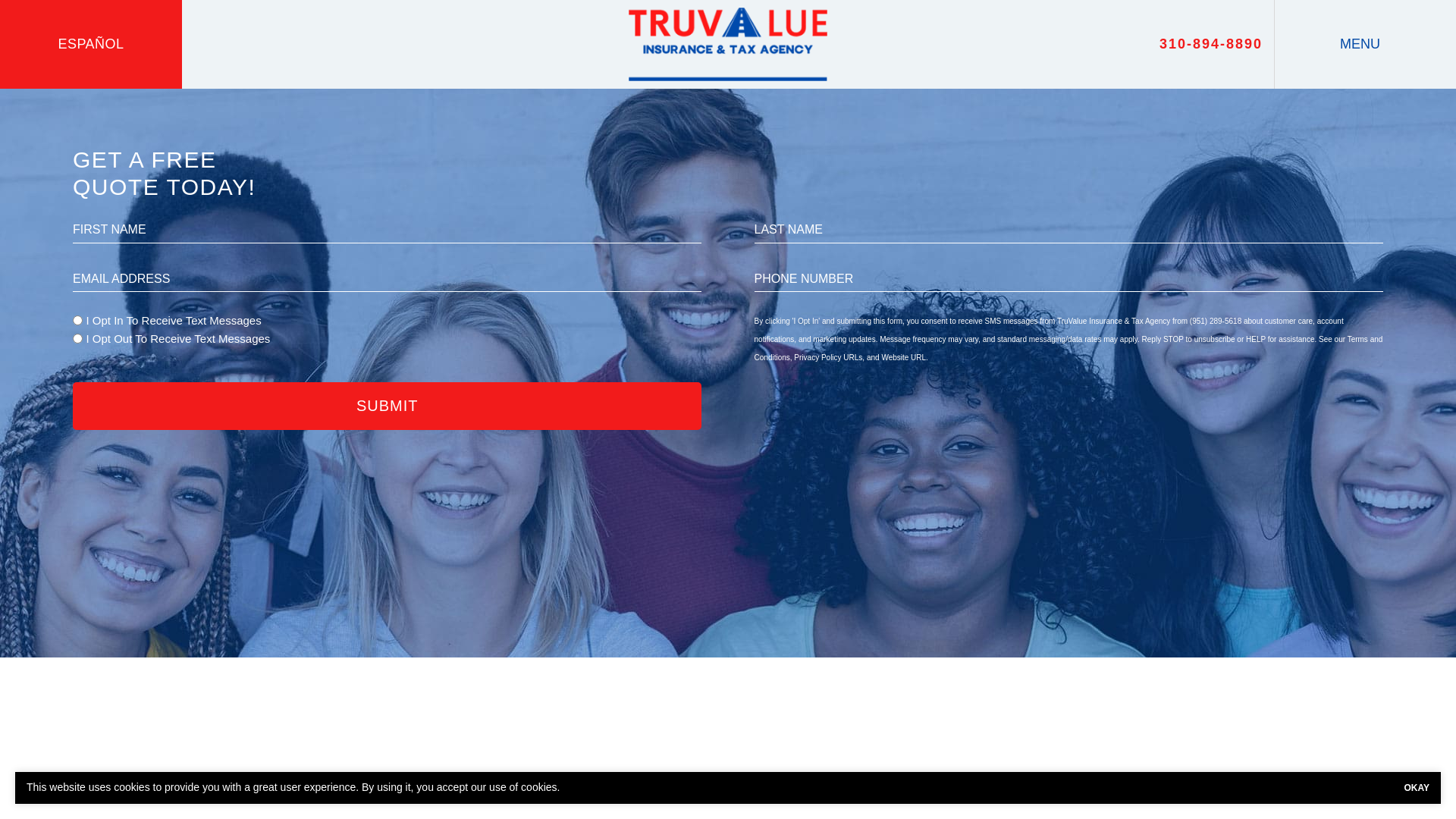 website screenshot of https://sr22barata.com/