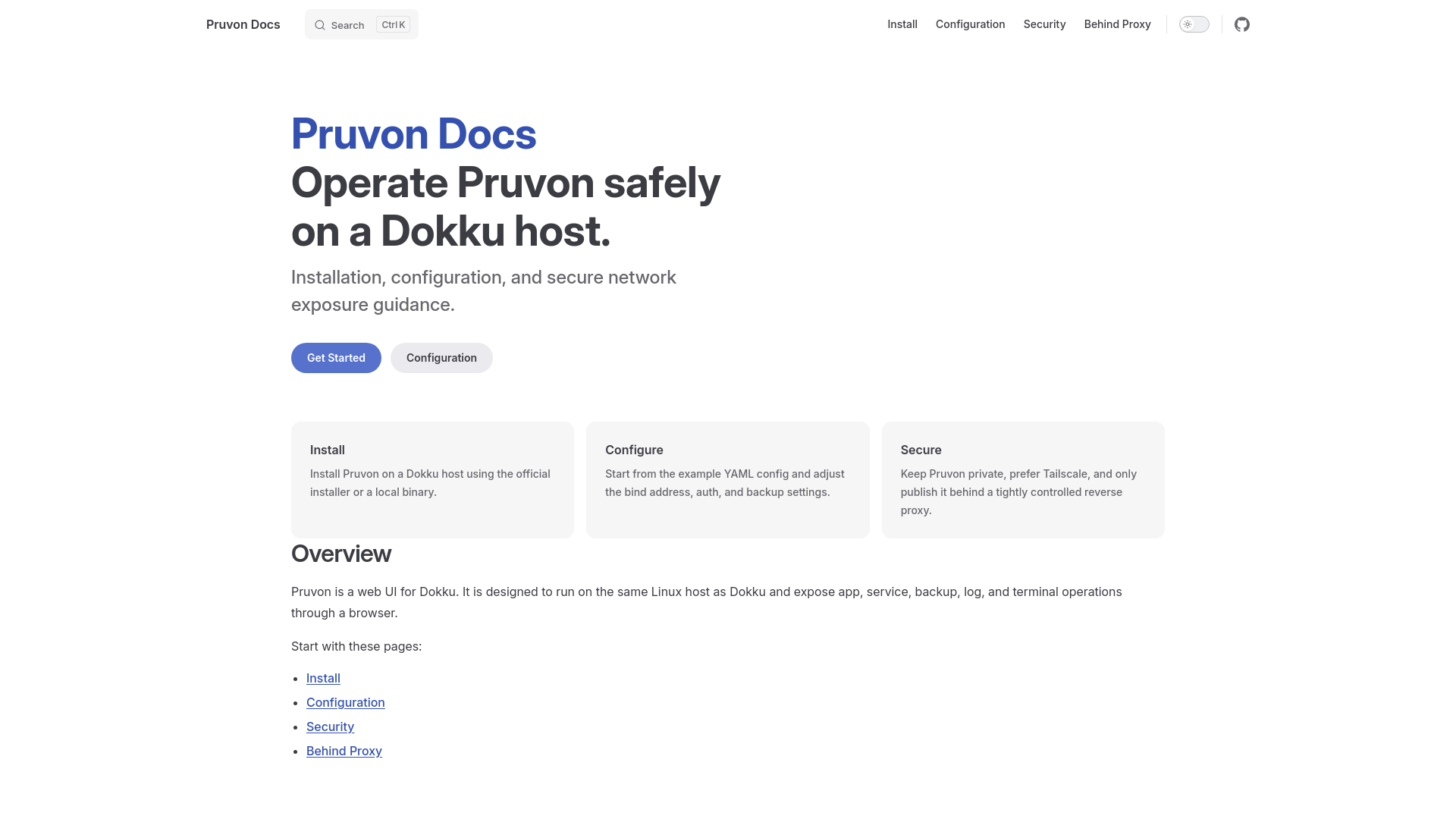 website screenshot of https://pruvon.pages.dev/