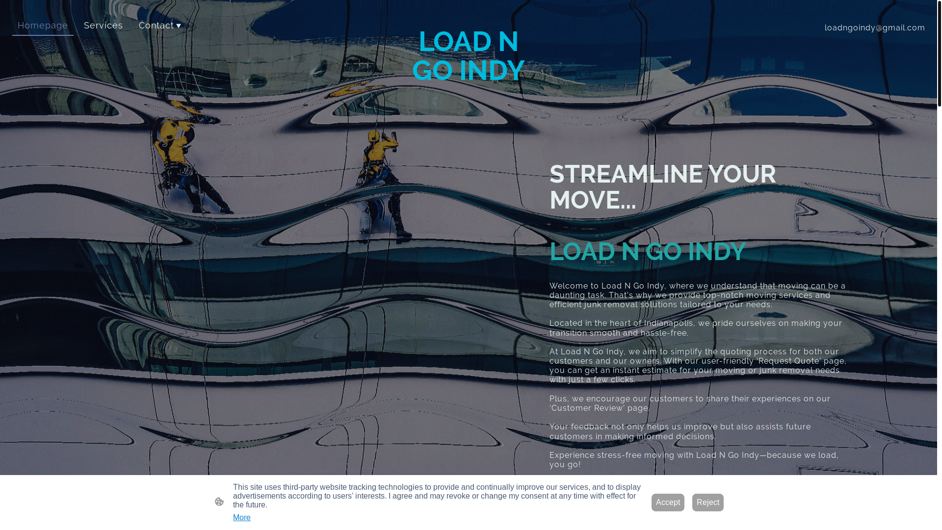 website screenshot of https://loadngoindy.org/