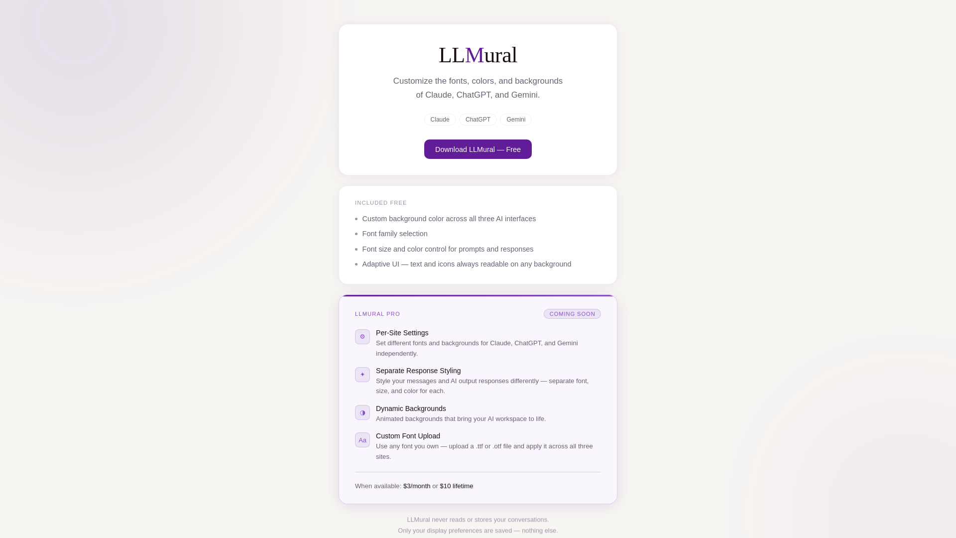 website screenshot of https://llmural.pages.dev/