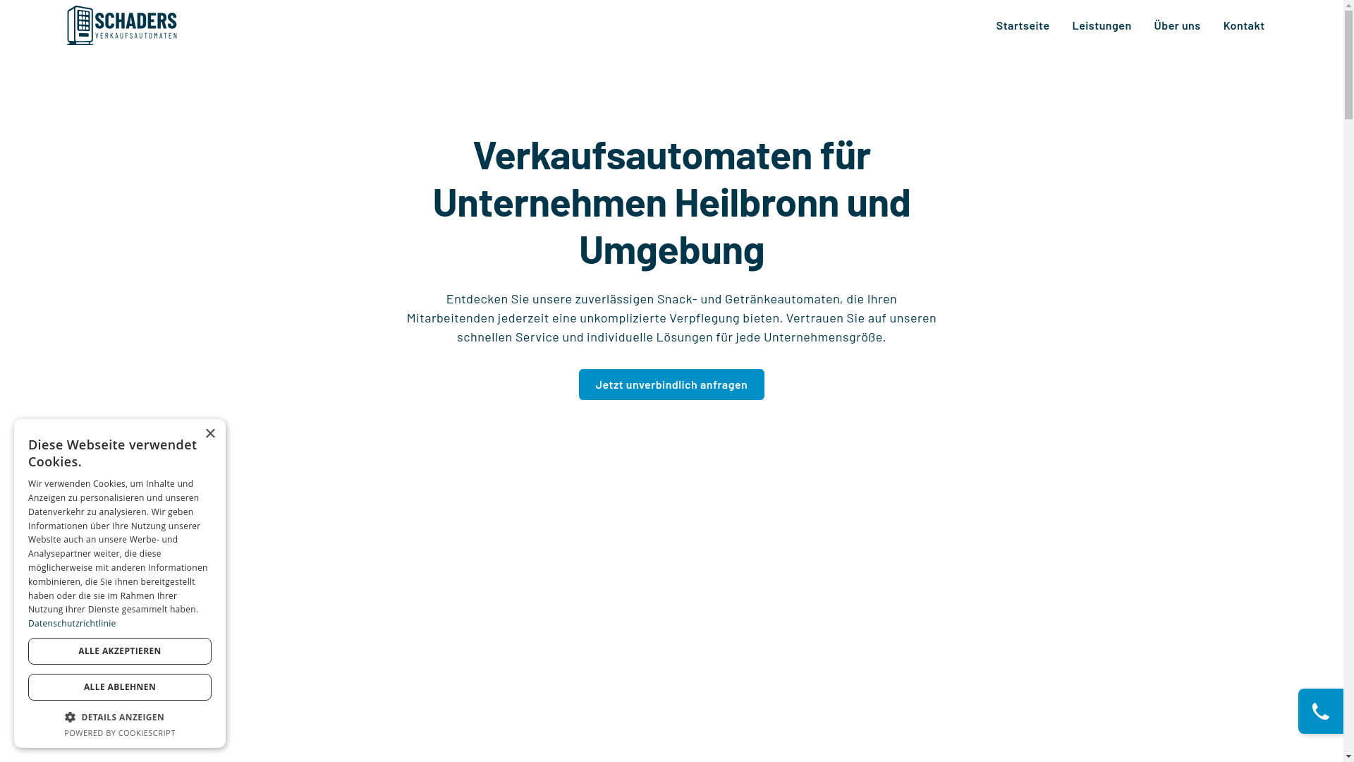 website screenshot of https://schaders-automaten.de/