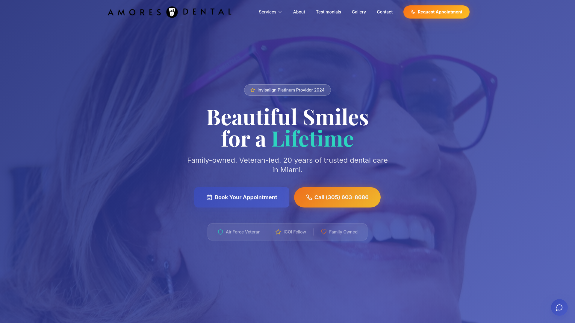 website screenshot of https://amores-dental.pages.dev/
