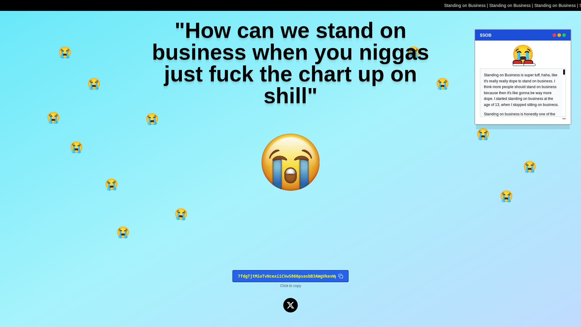 website screenshot of https://standonbusiness.fun/