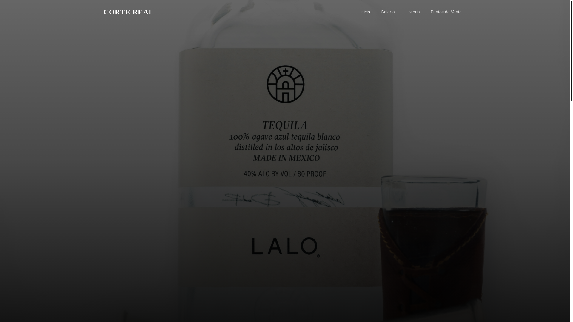 website screenshot of https://tequilacortereal.com/