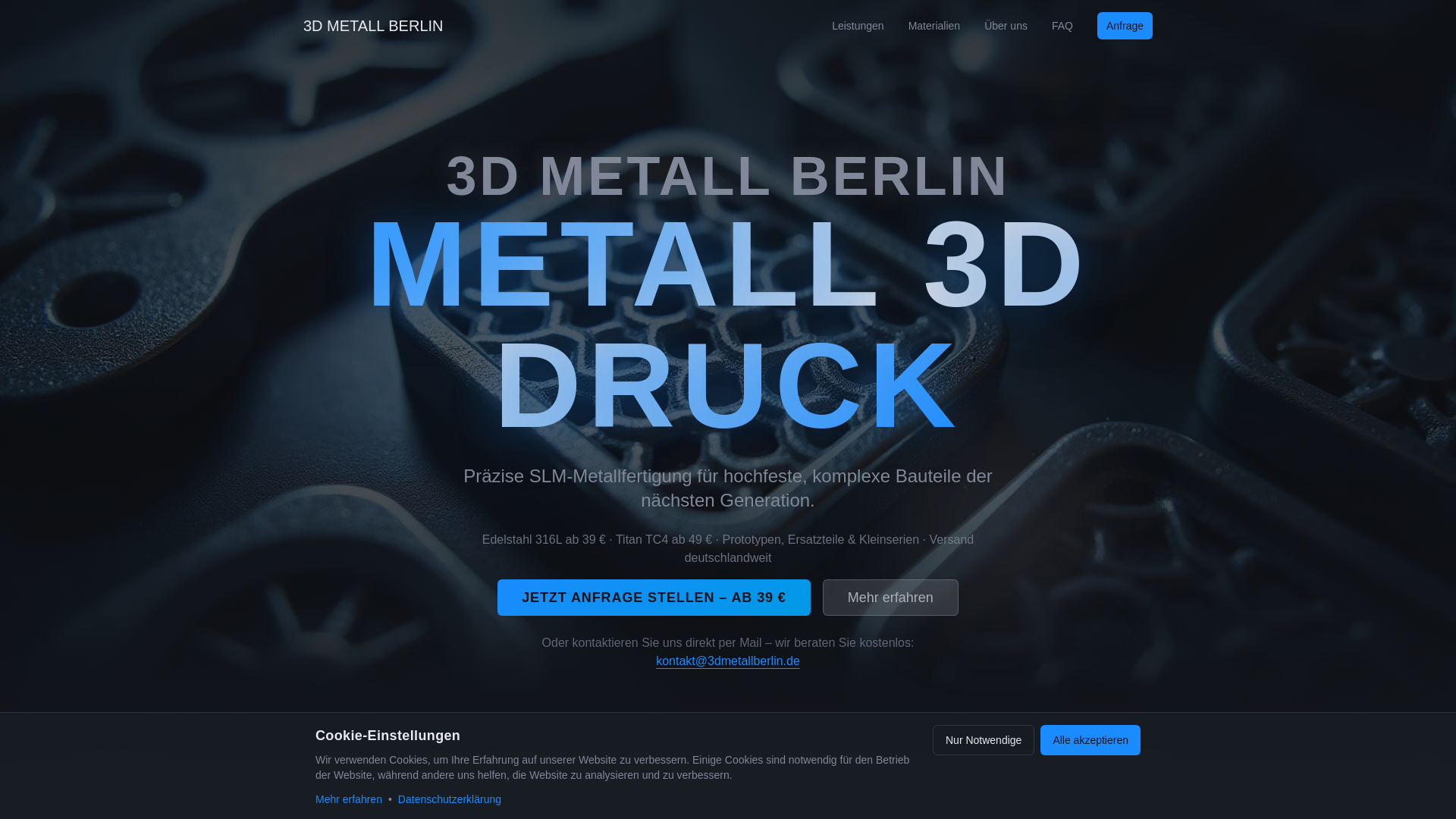 website screenshot of https://3dmetallberlin.de