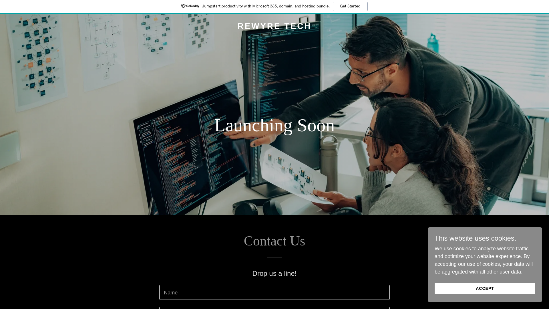 website screenshot of https://rewyretech.com