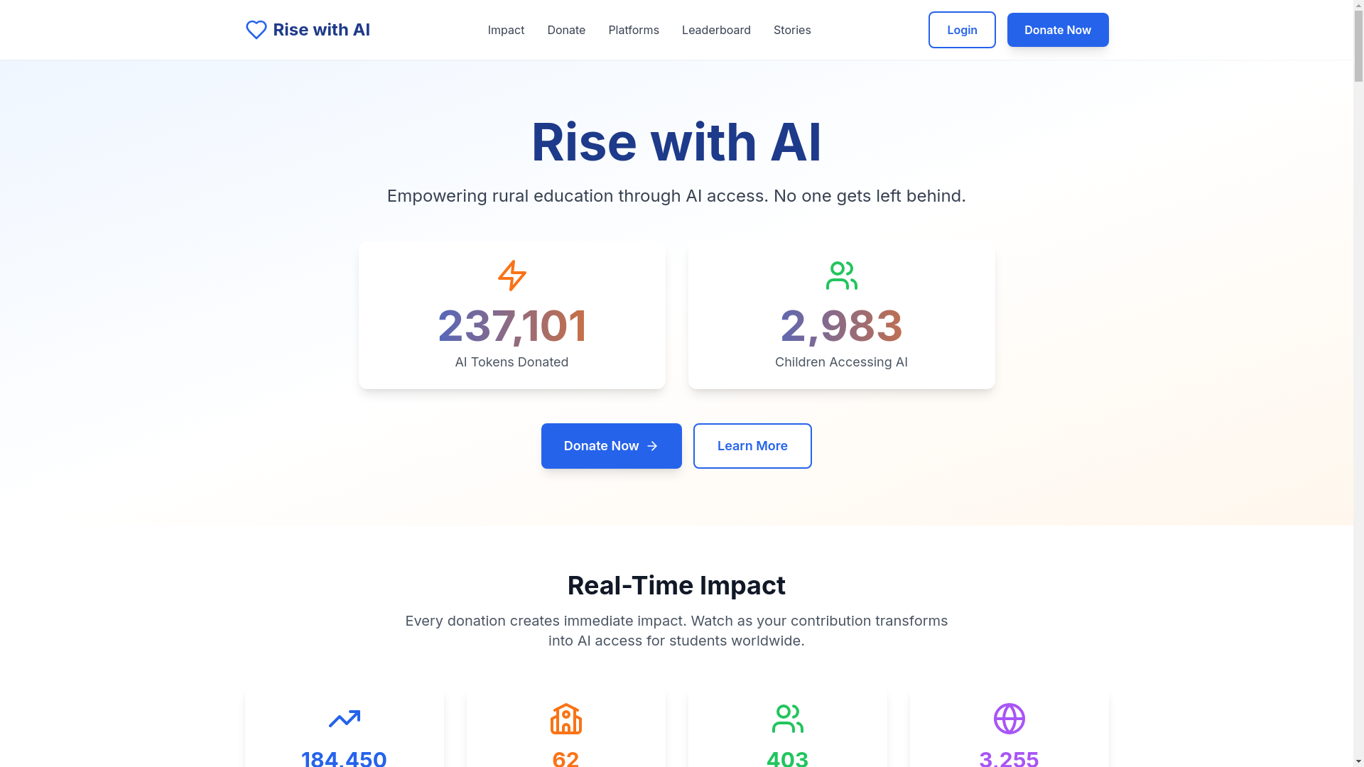 website screenshot of https://rise-with-ai.pages.dev/