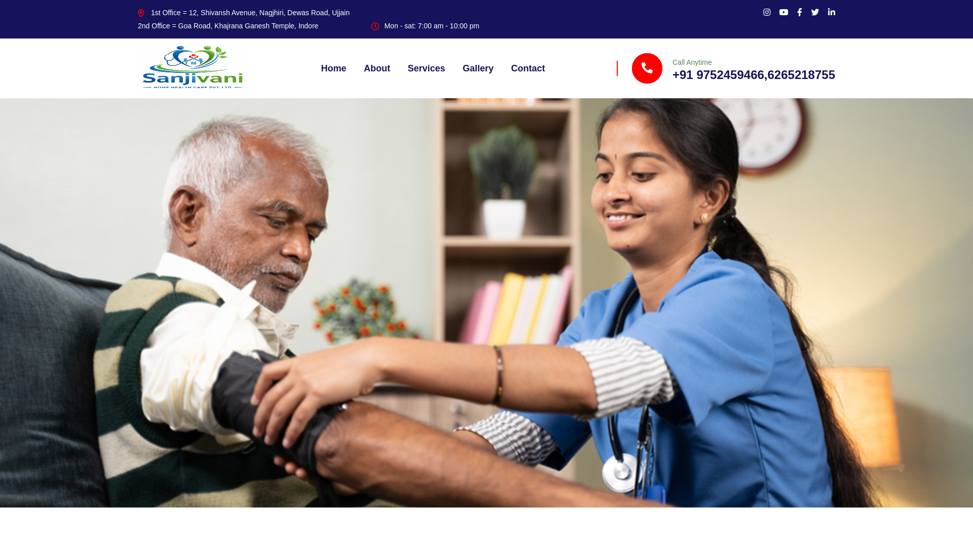 website screenshot of https://sanjivanihomehealthcarepvtltd.com