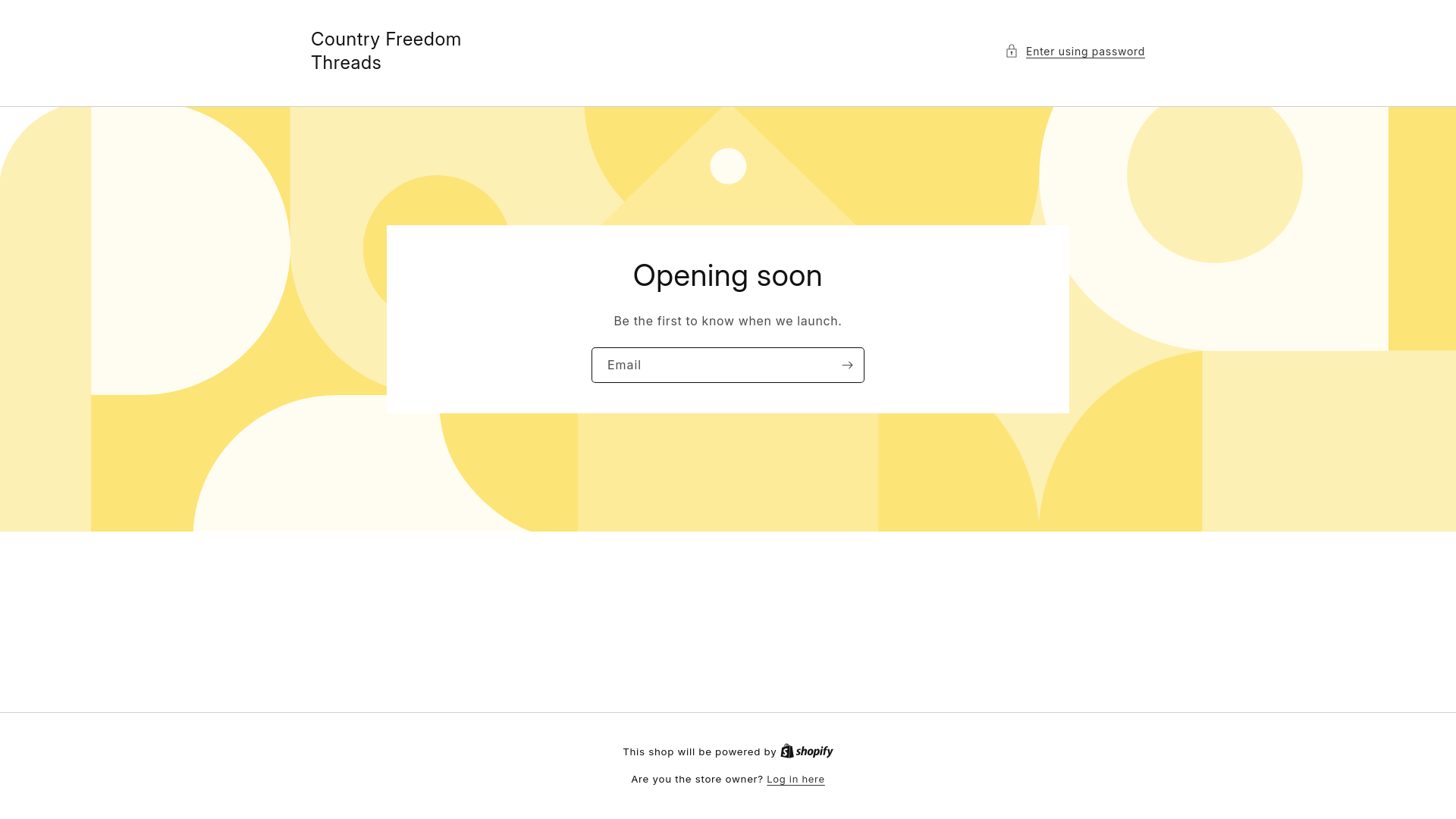 website screenshot of https://countryfreedomthreads.com/