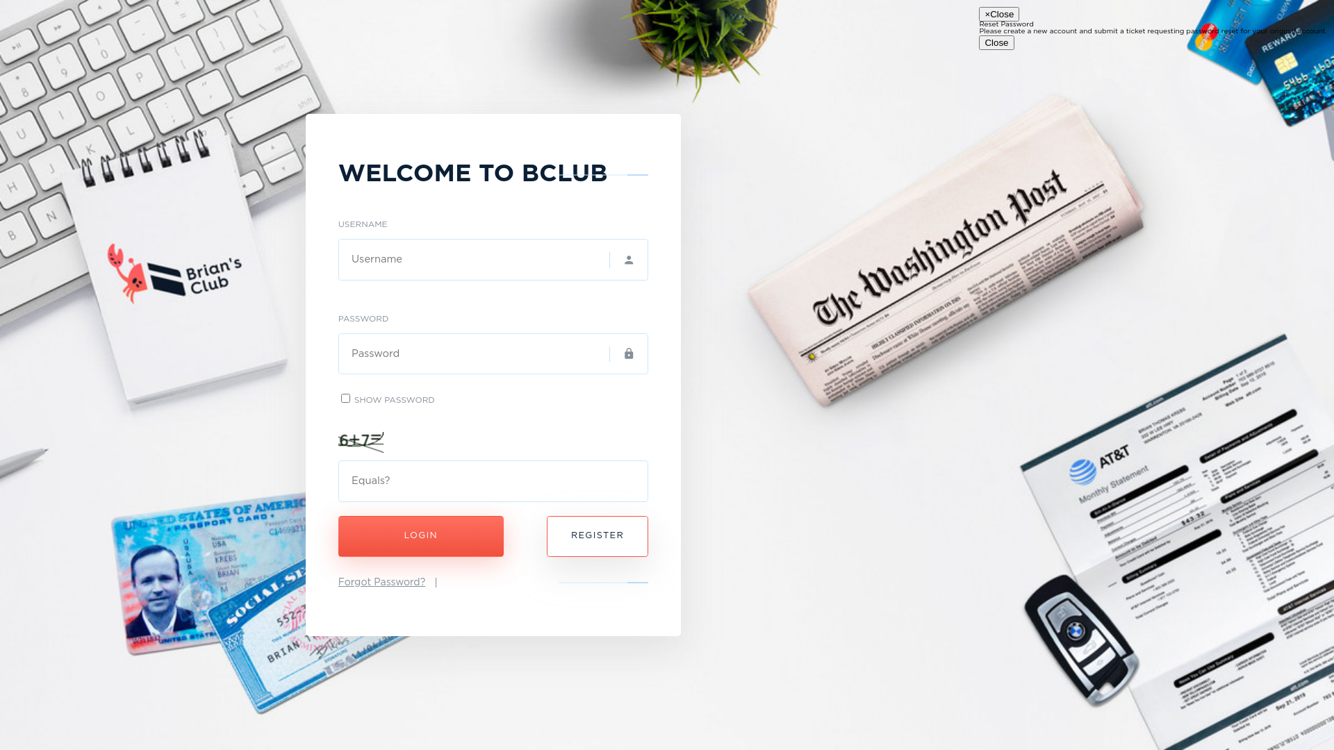 website screenshot of https://bclubtk.mom/