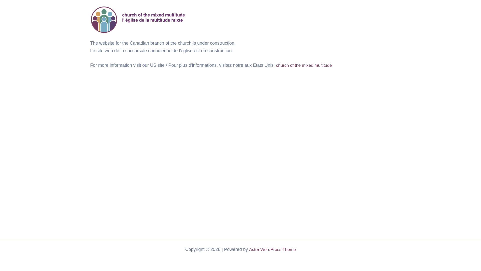 website screenshot of https://churchofthemixedmultitude.ca