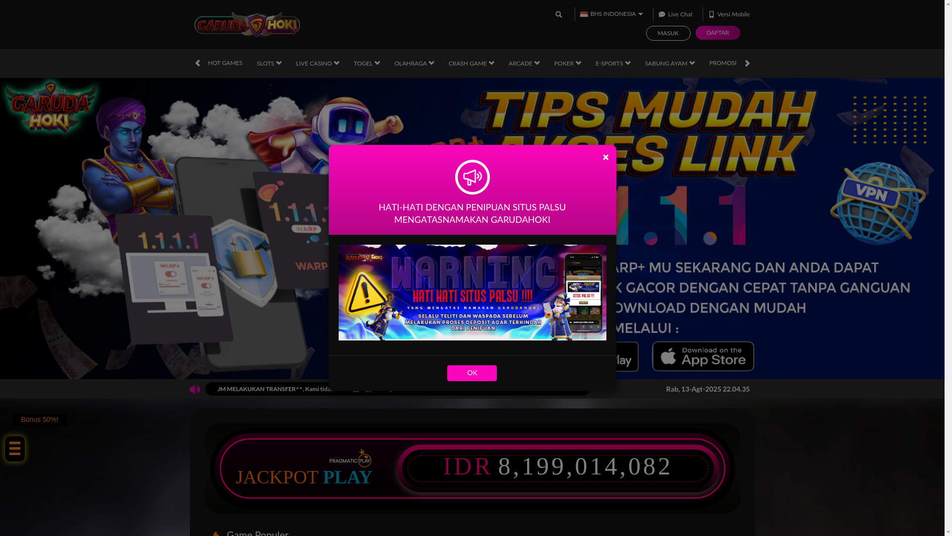 website screenshot of https://garuda-terampil.com/