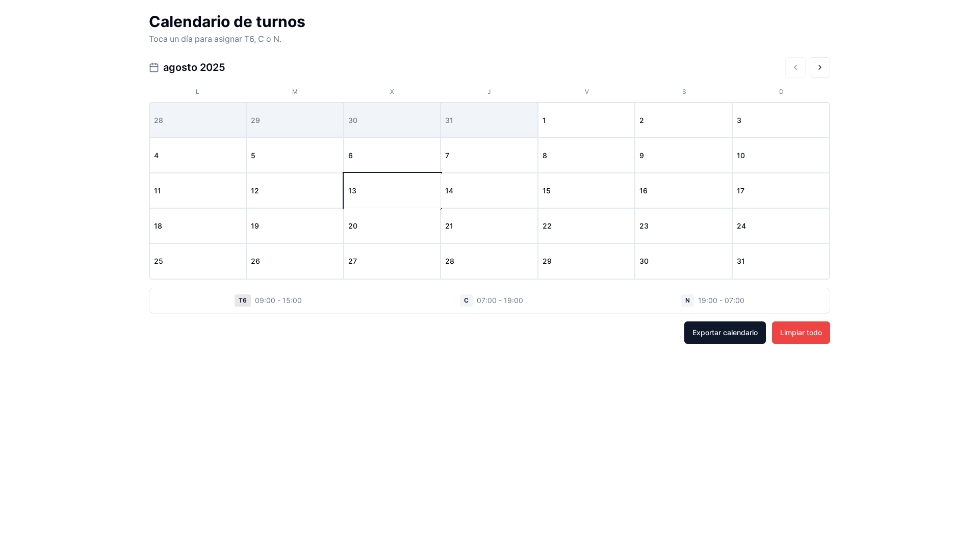 website screenshot of https://shift-snap-calendar.pages.dev/