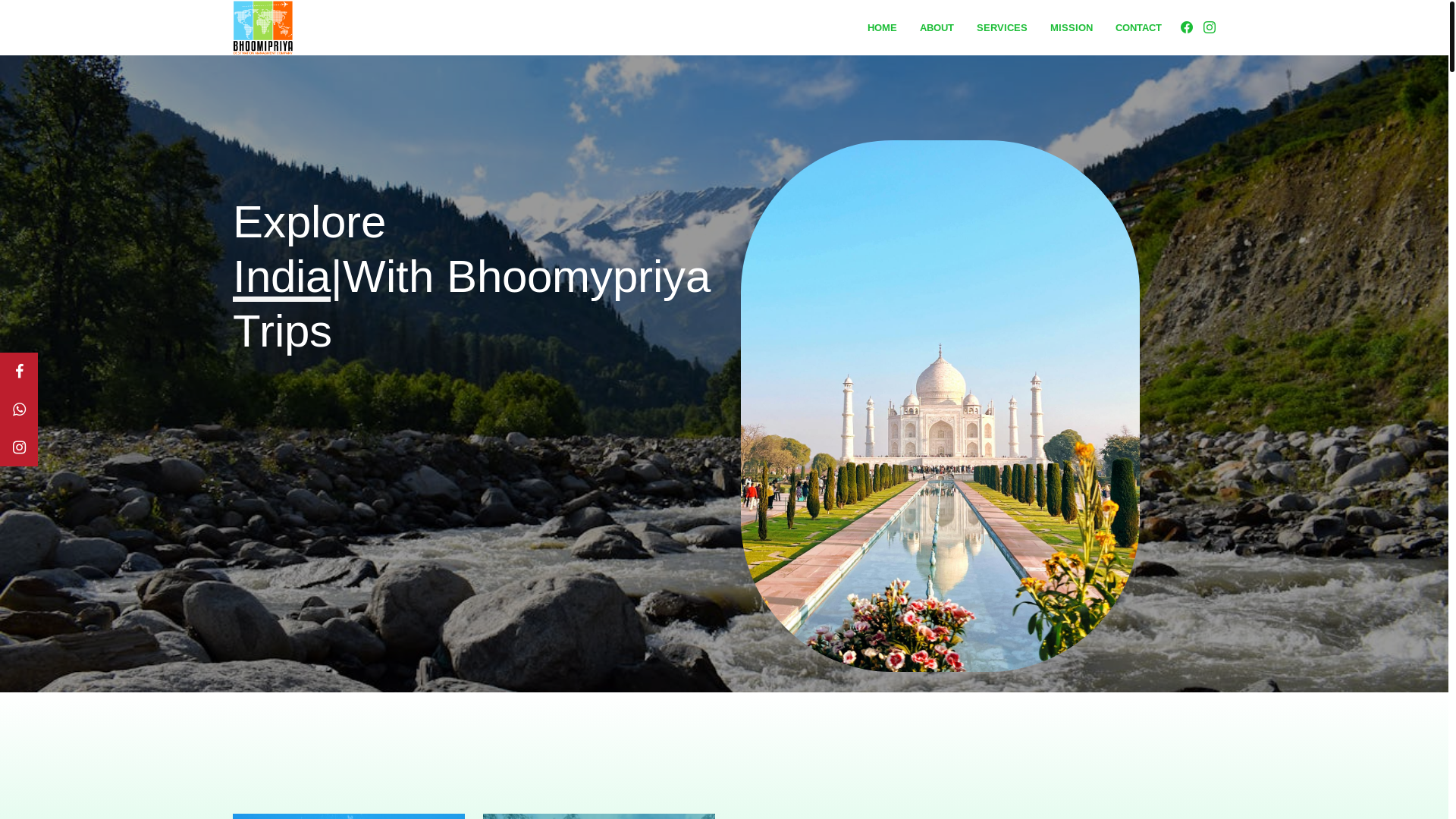 website screenshot of https://bhoomypriyatrips.pages.dev/