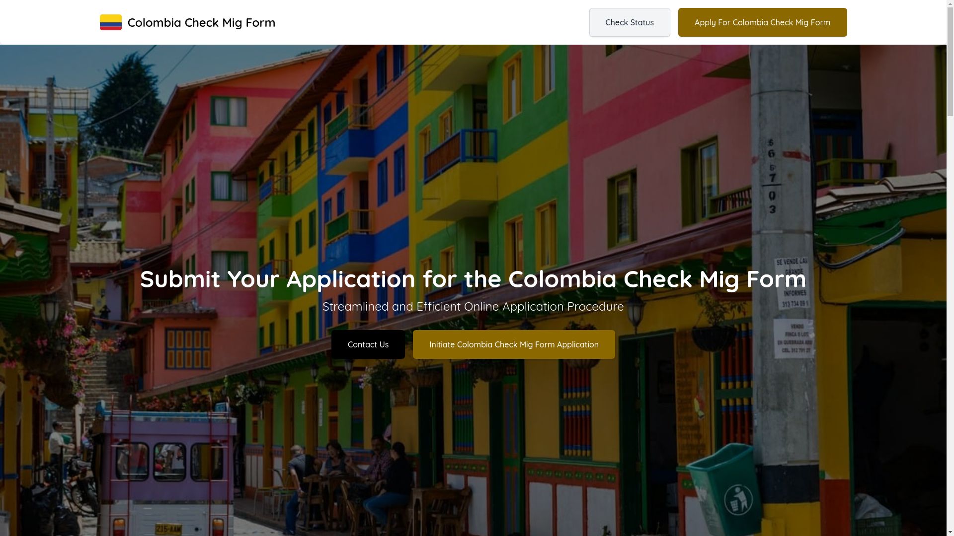 website screenshot of https://colombiaentryform.com/