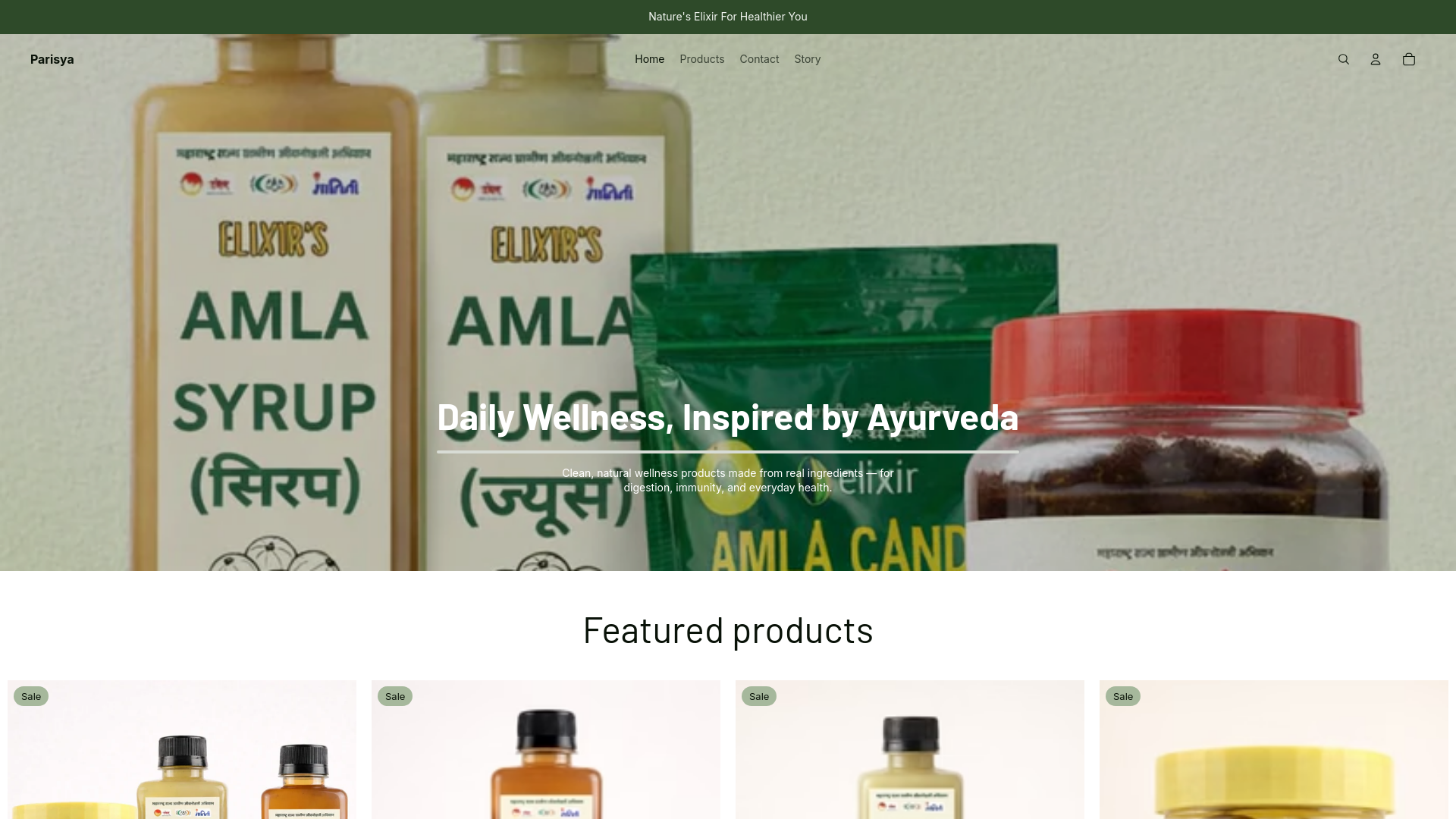 website screenshot of https://parisya.in/