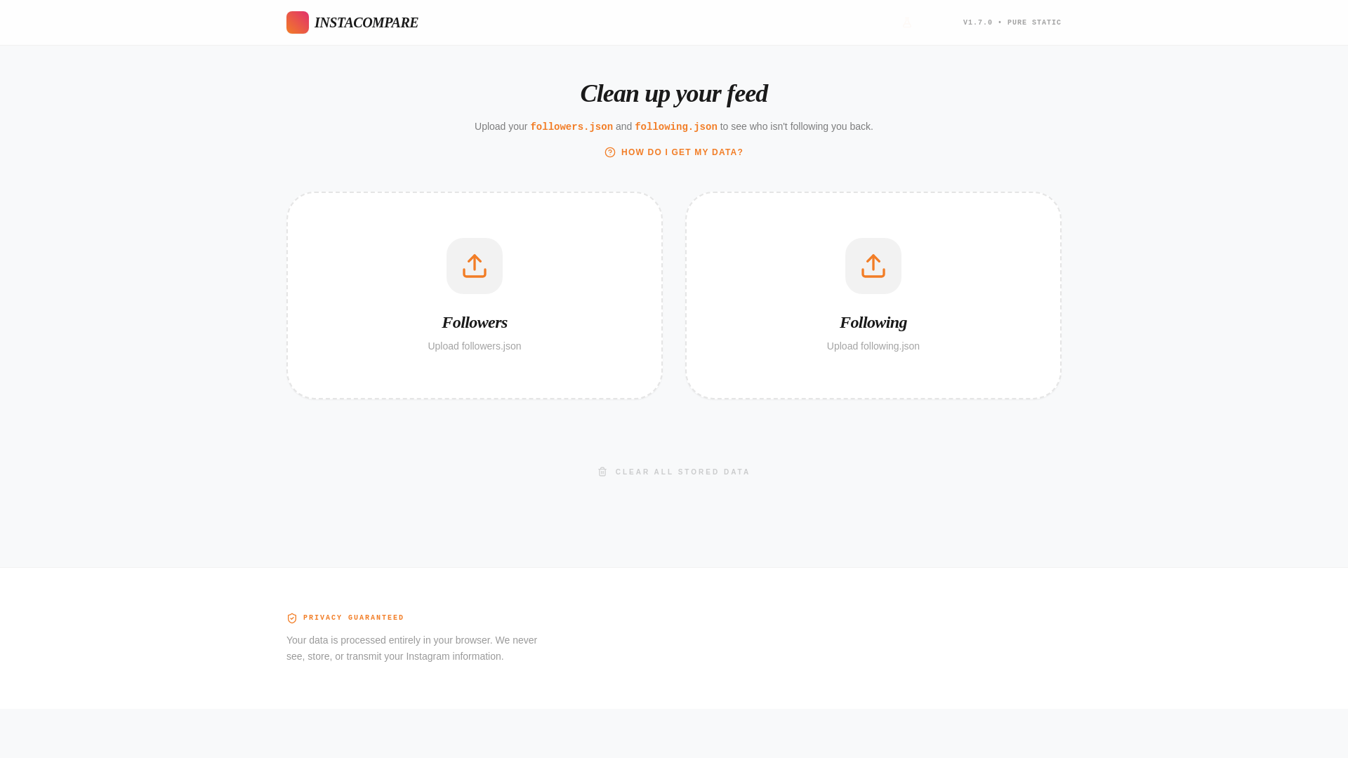 website screenshot of https://instacompare.pages.dev/