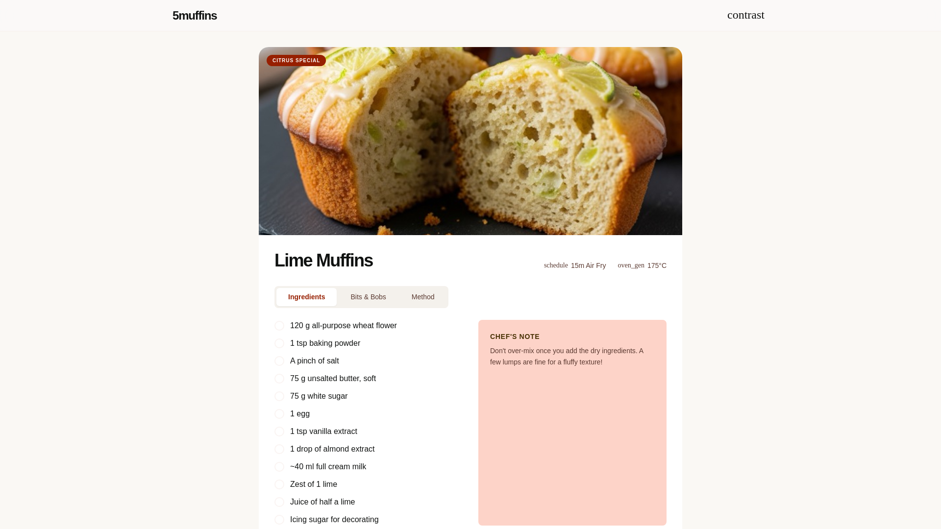 website screenshot of https://muffins-d37jv.sevalla.page