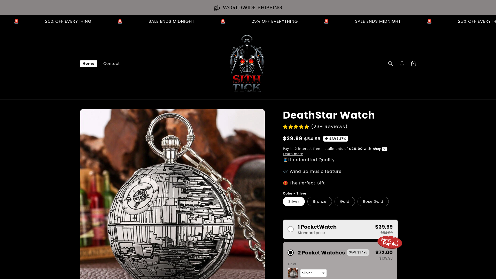 website screenshot of https://sithtick.com/