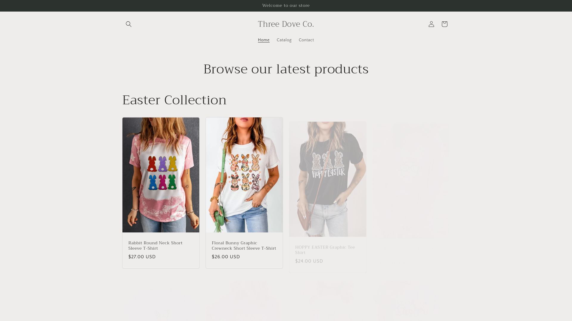website screenshot of https://threedoveco.com/