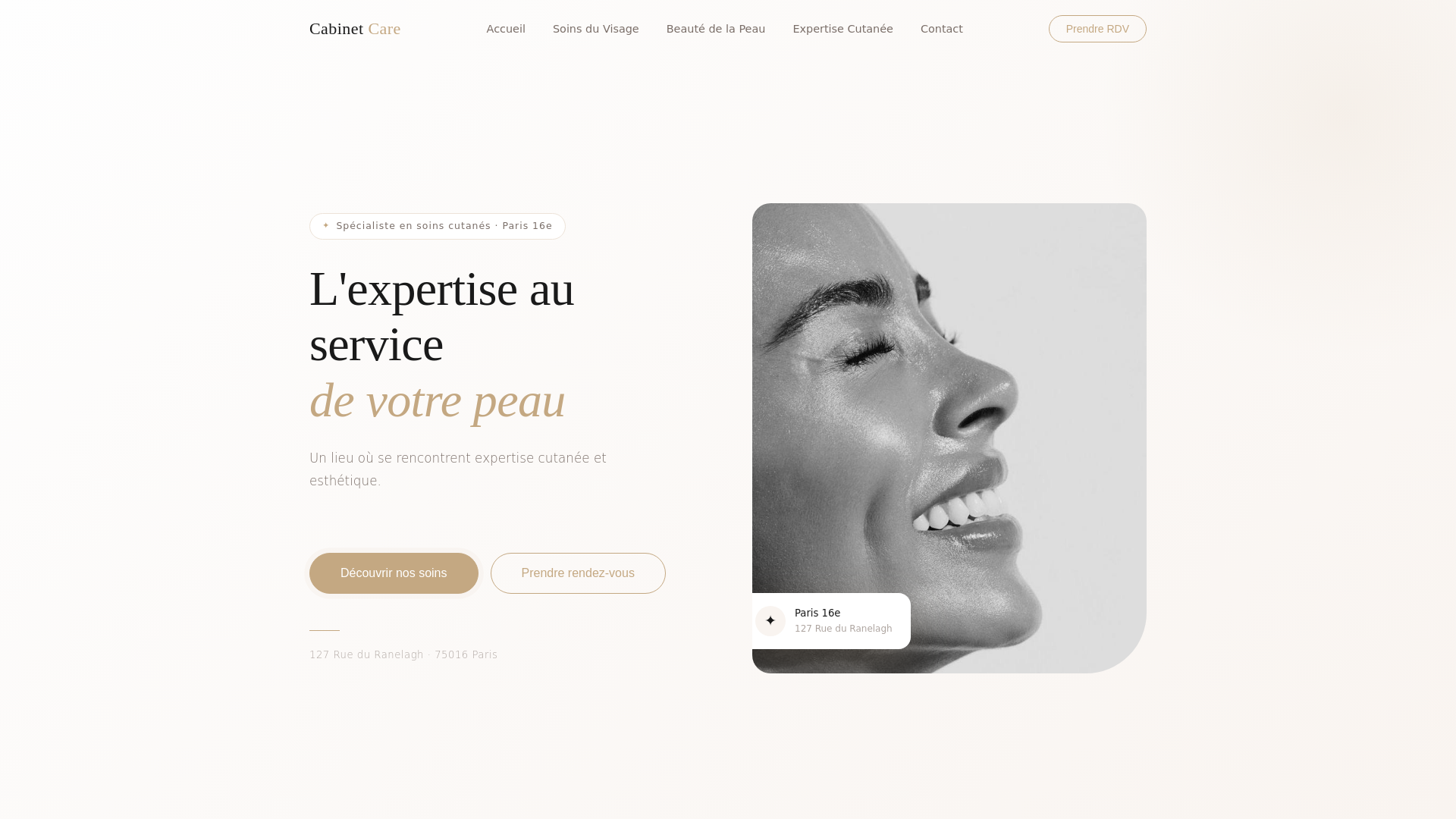 website screenshot of https://cabinetcareparis.com/