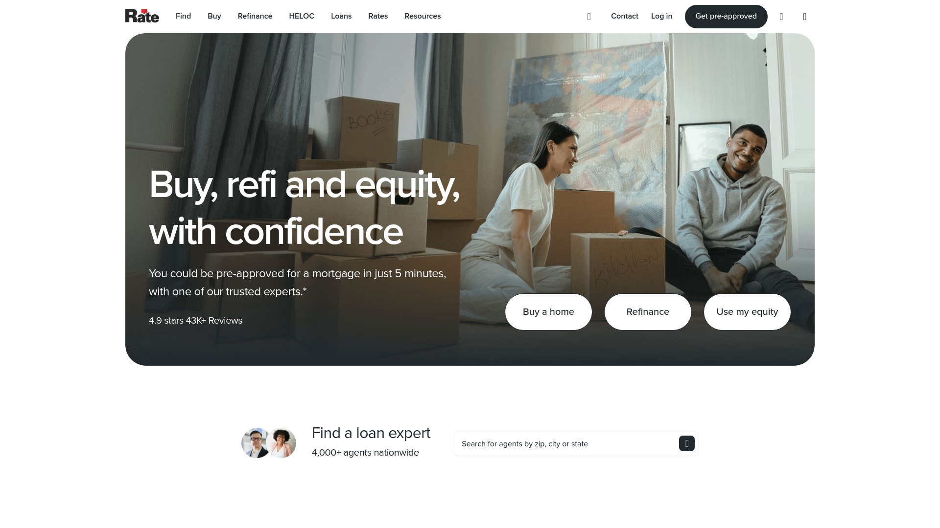 website screenshot of https://rate-mortgages-company.com/