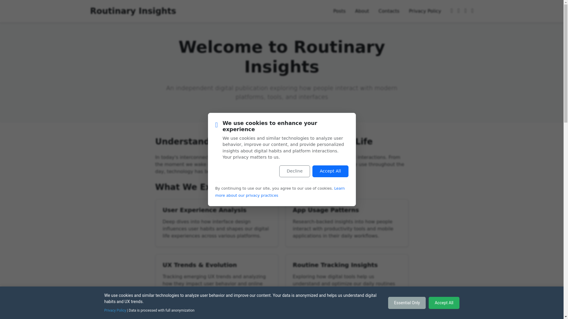 website screenshot of https://routinaryblog.com/