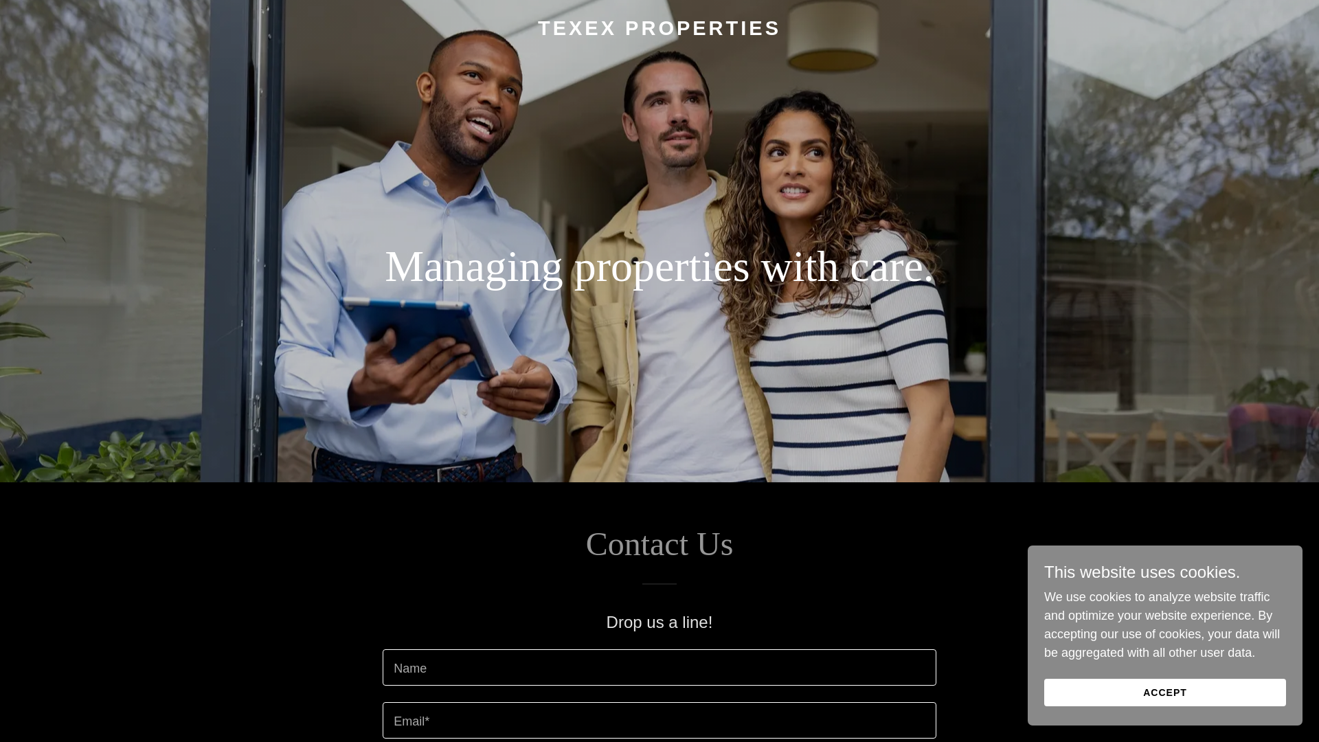 website screenshot of https://texexproperties.com/