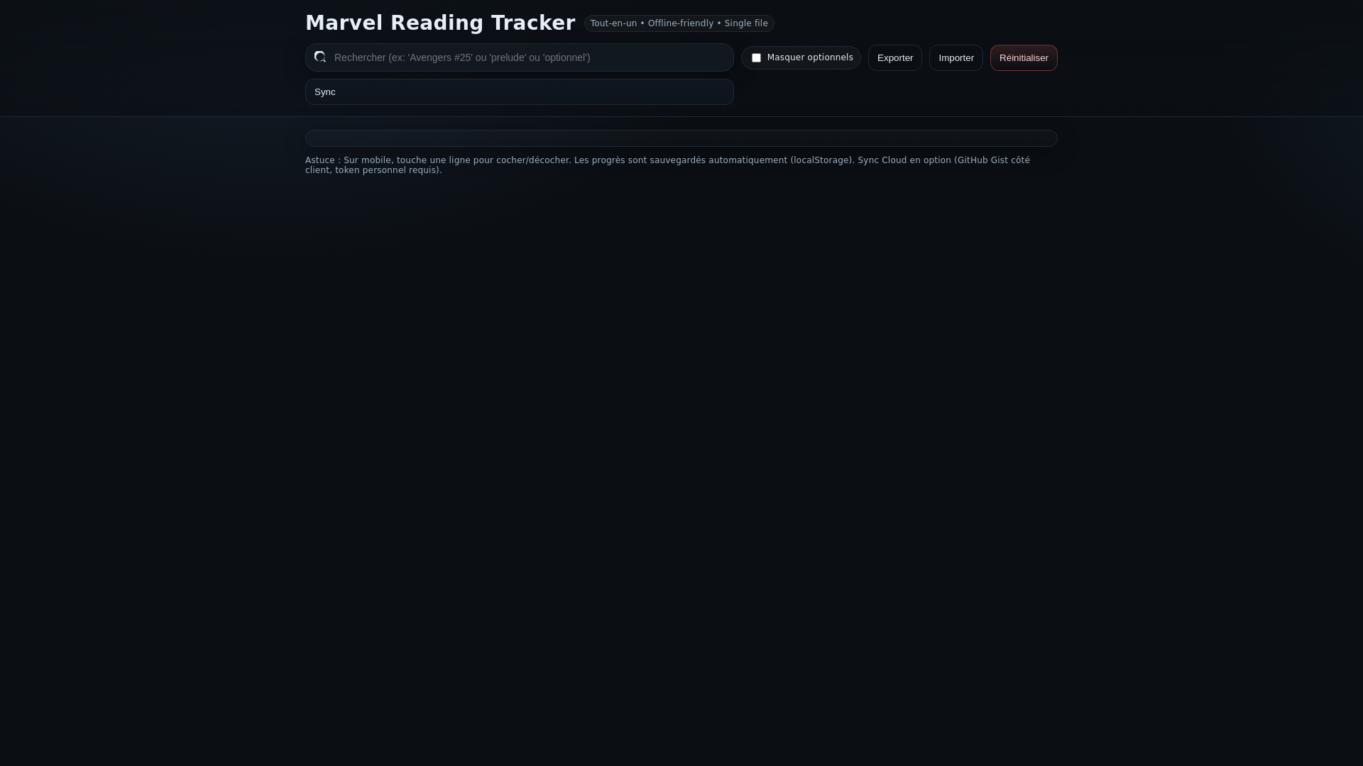 website screenshot of https://marvel-tracker.pages.dev/