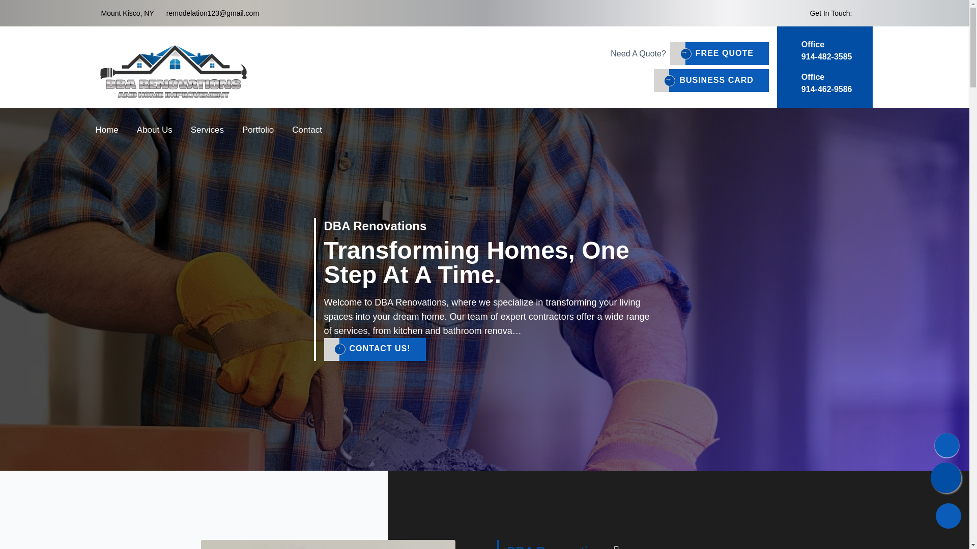 website screenshot of https://dbarenovations.com/
