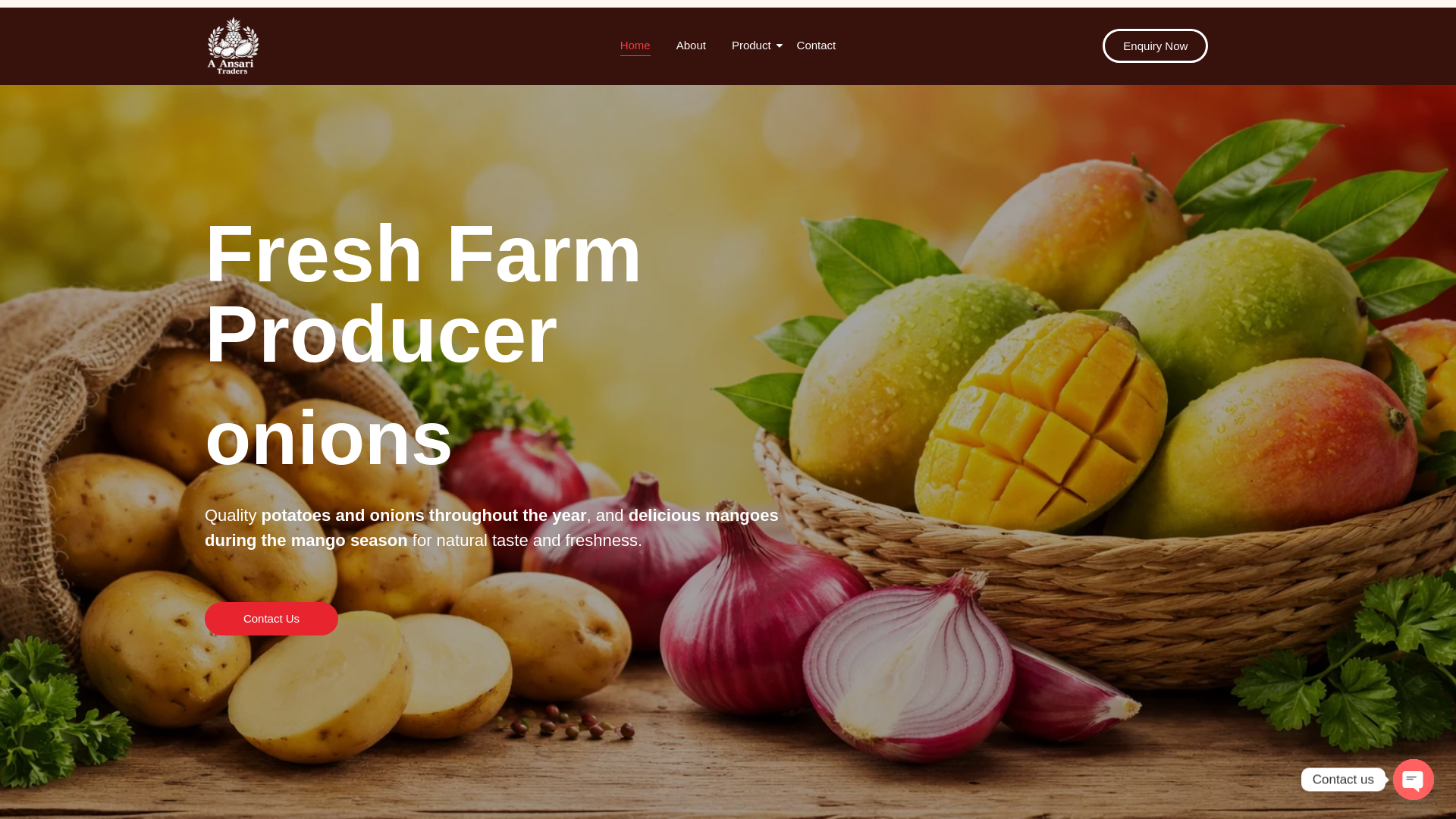 website screenshot of https://aansaritraders.co.in/