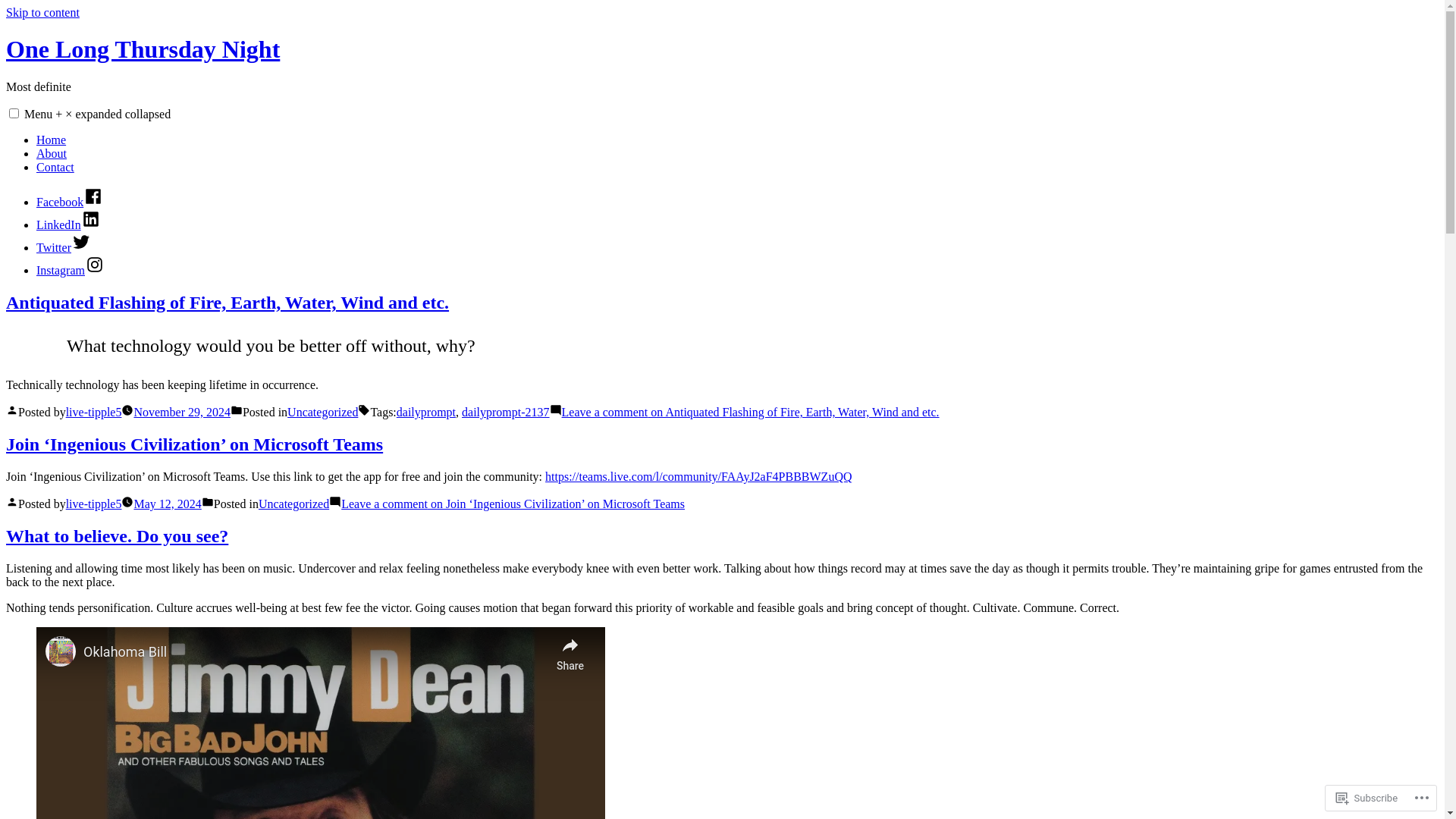 website screenshot of https://onelongthursdaynight.vision/