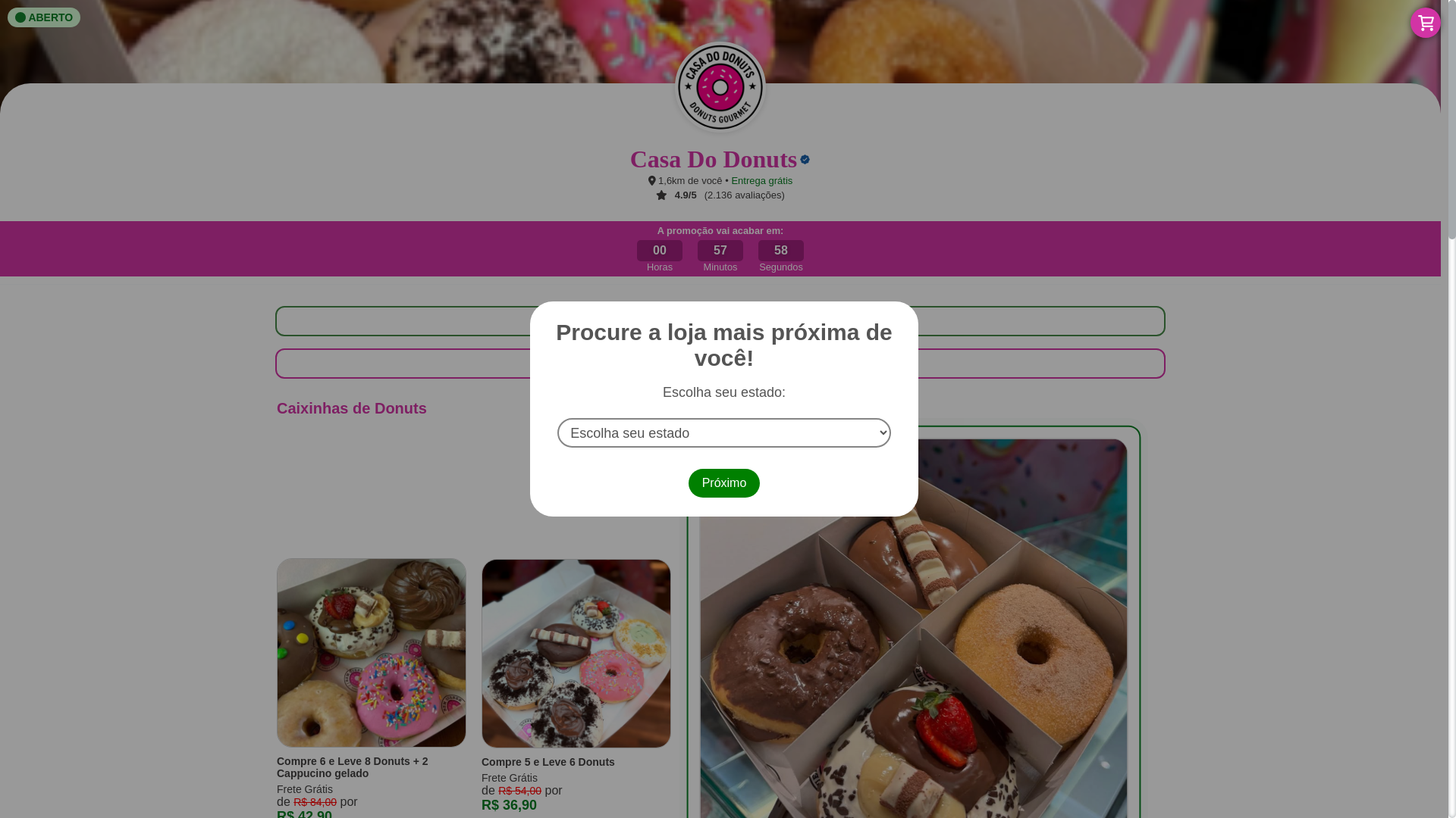 website screenshot of https://casadodonuts.site/