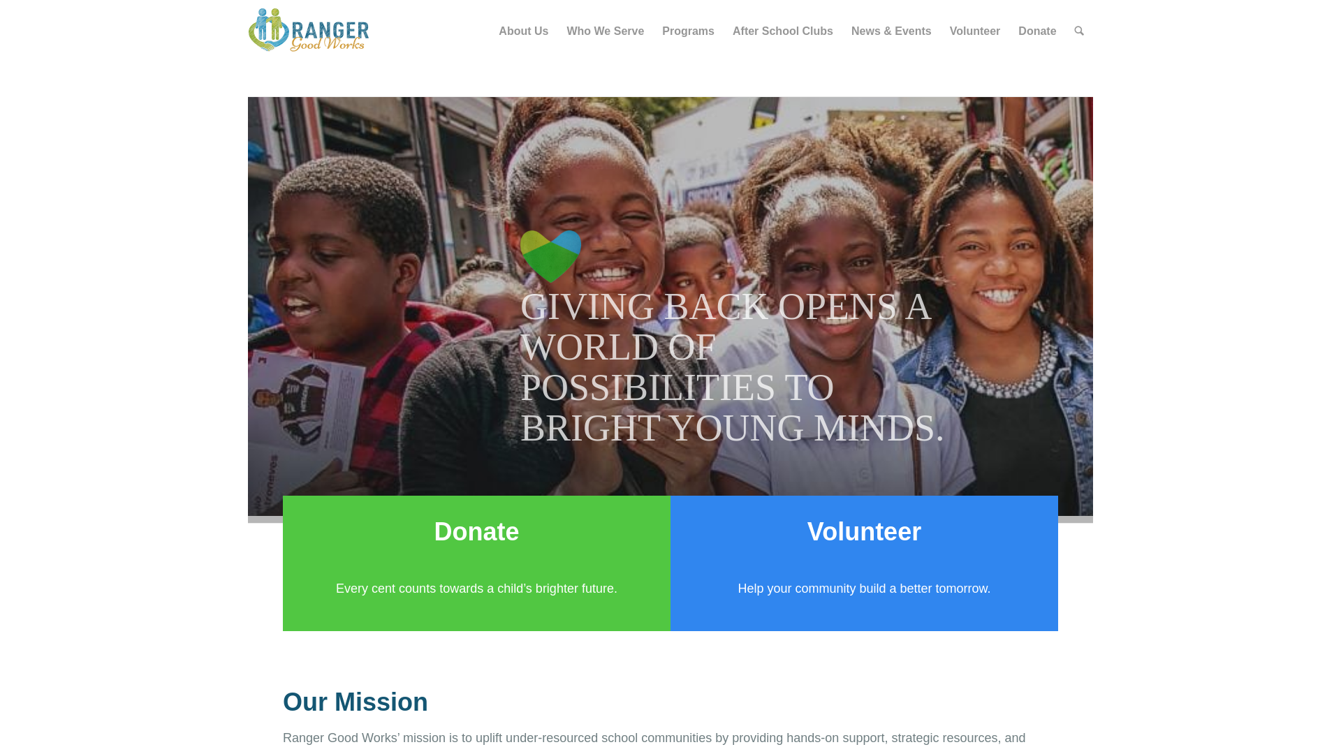 website screenshot of https://rangergoodworks.org