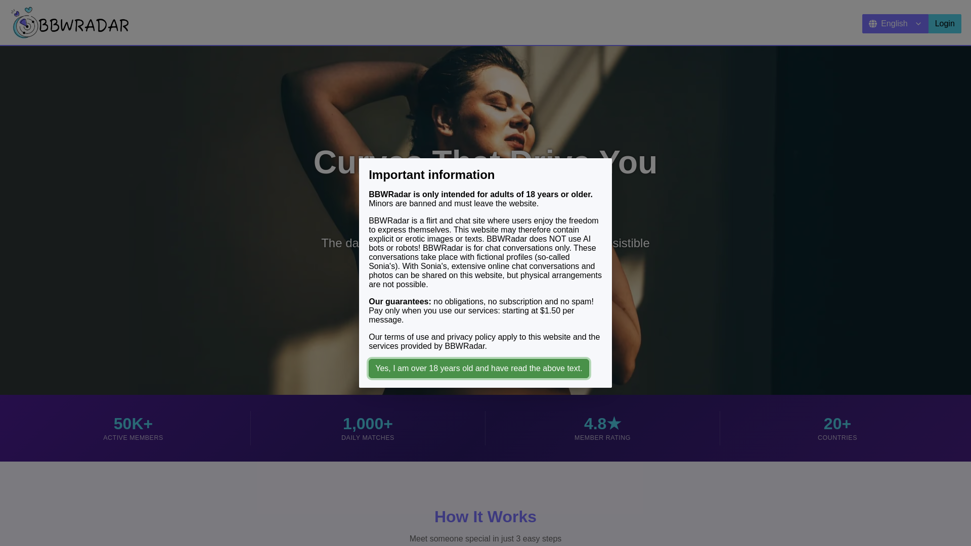 website screenshot of https://bbwradar.com/