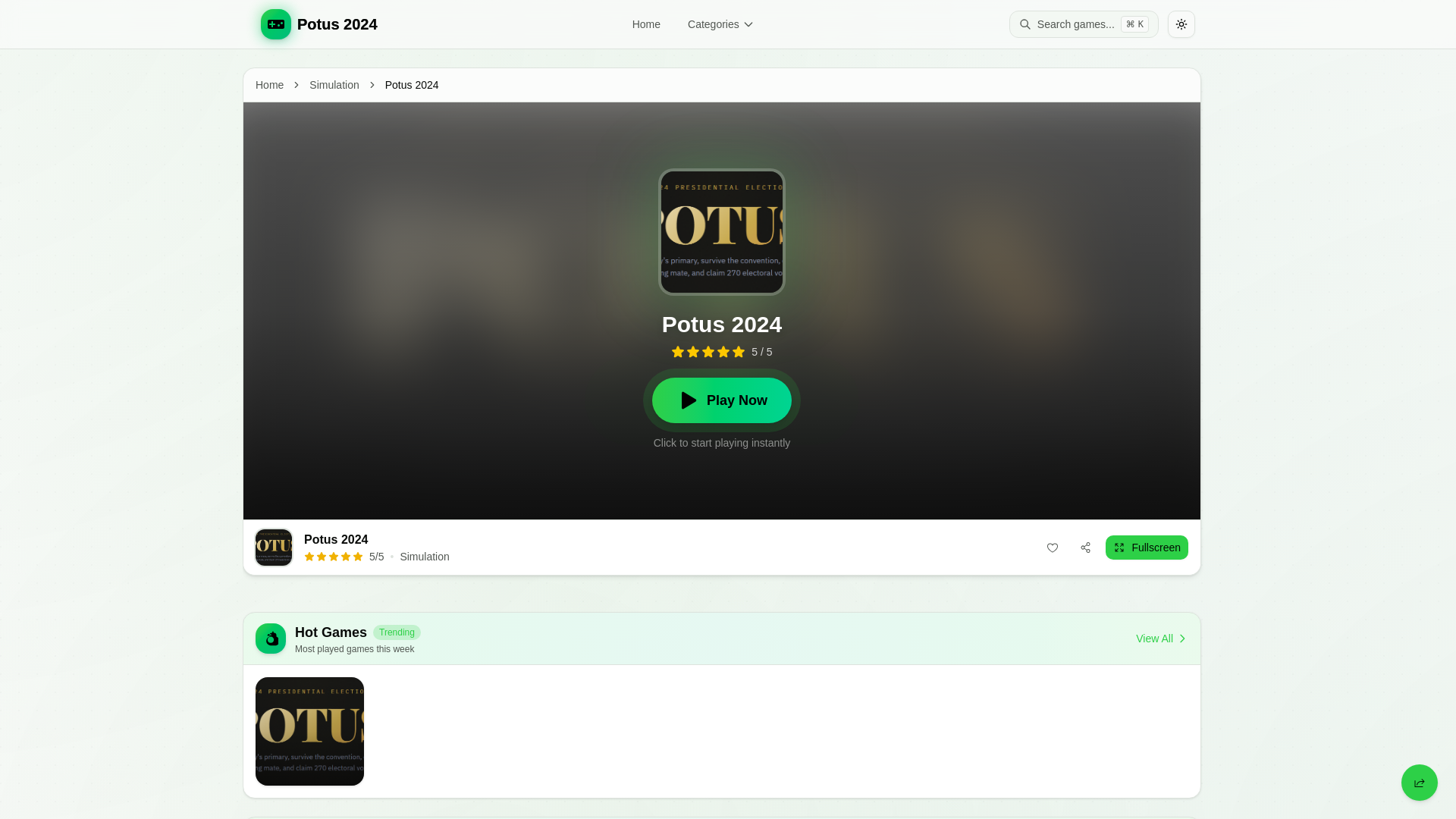 website screenshot of https://potus-2024.pages.dev/