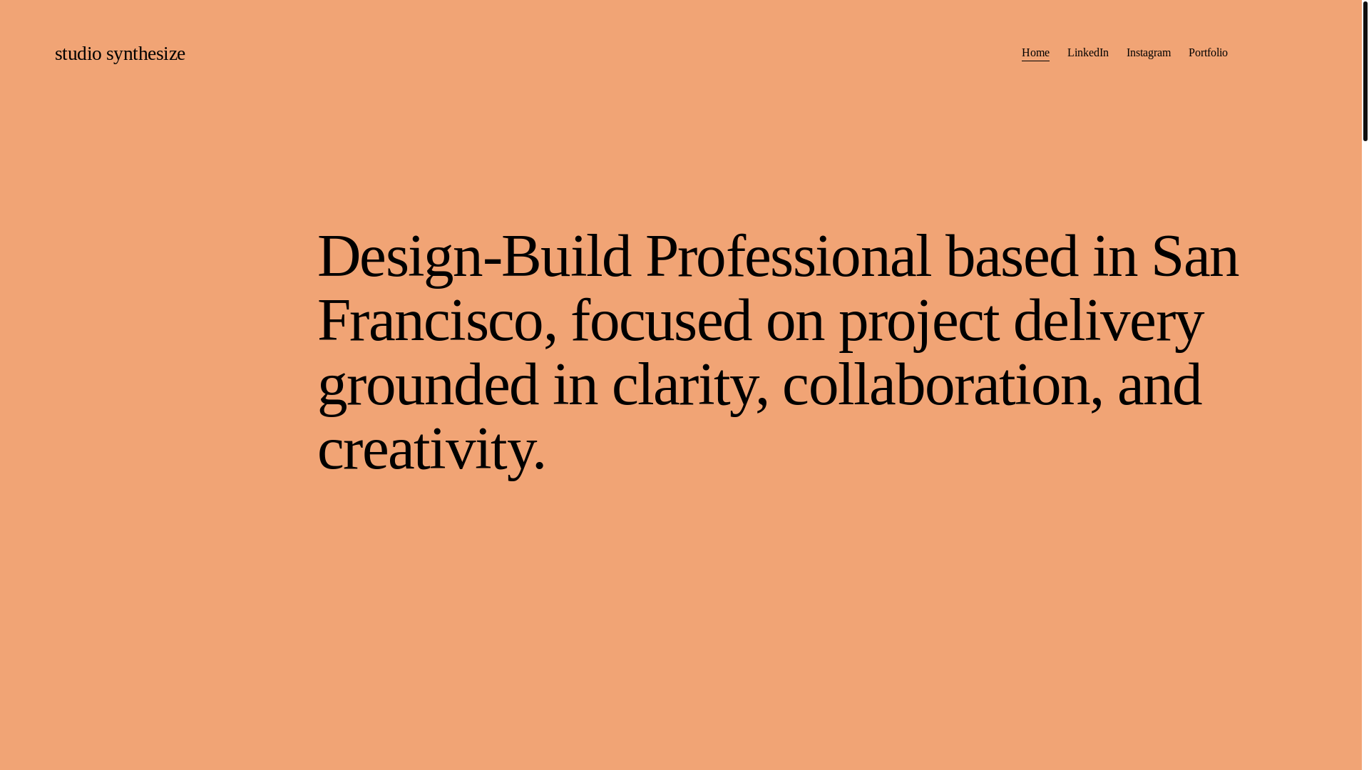 website screenshot of https://studiosynthesize.com/