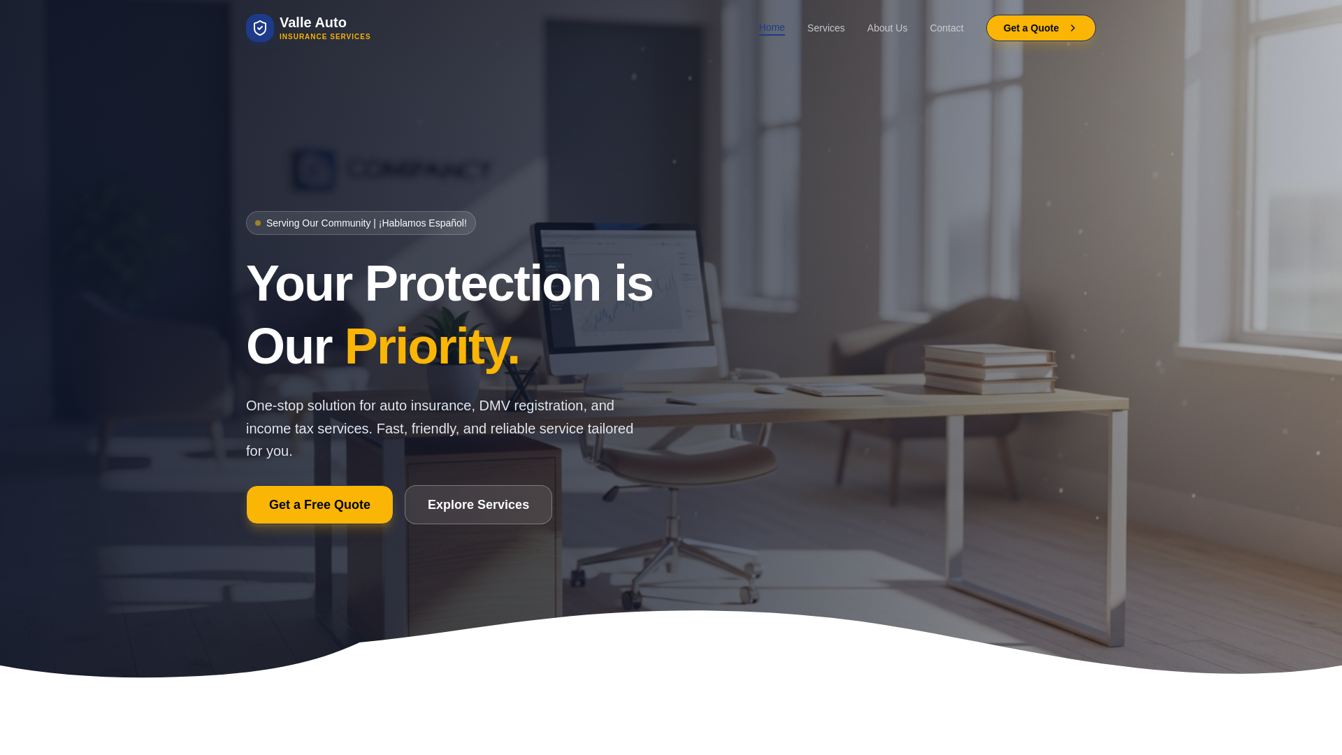 website screenshot of https://valledmvandtaxesservices.com