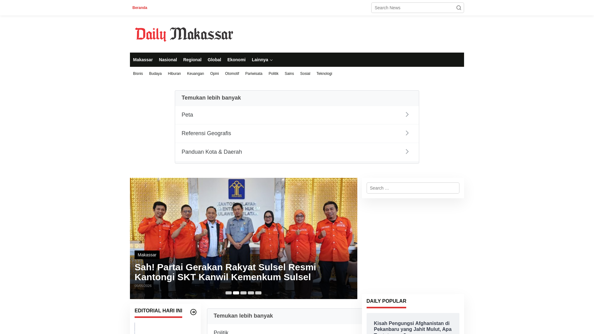 website screenshot of https://dailymakassar.id