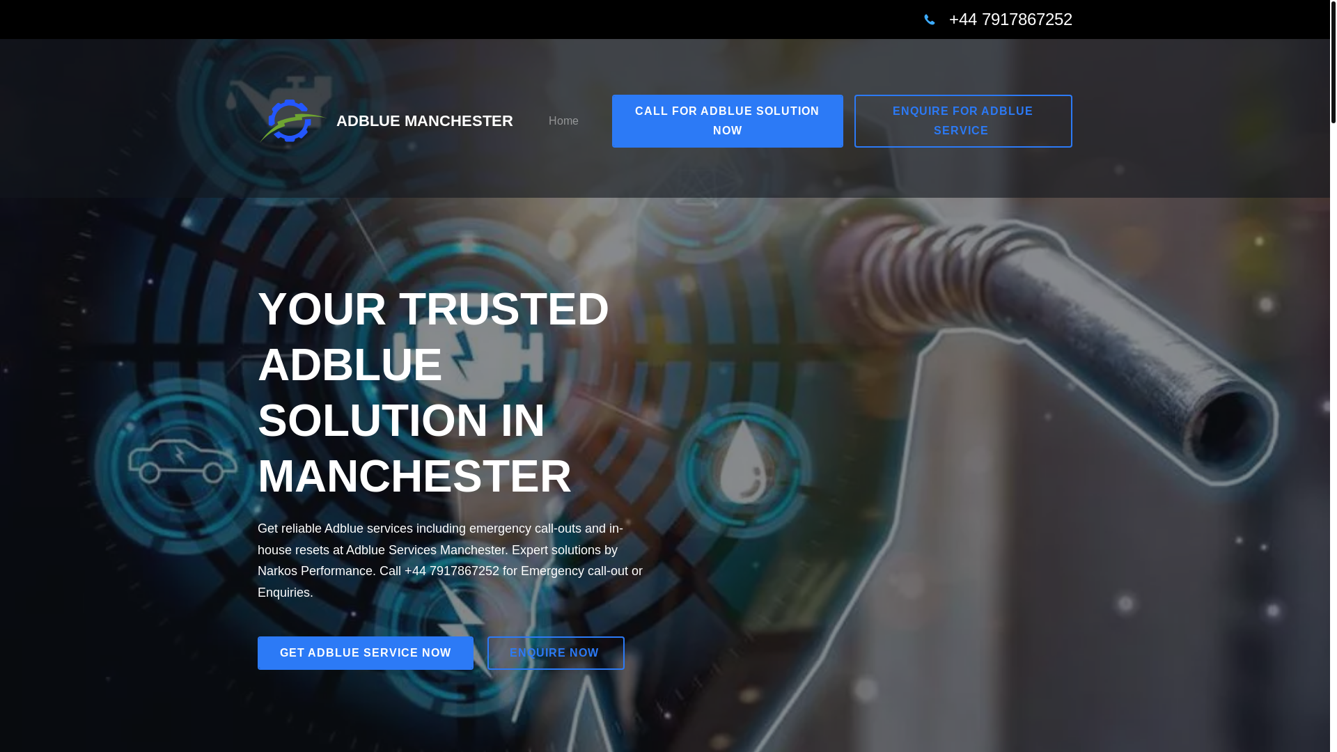 website screenshot of https://adbluemanchester.co.uk/