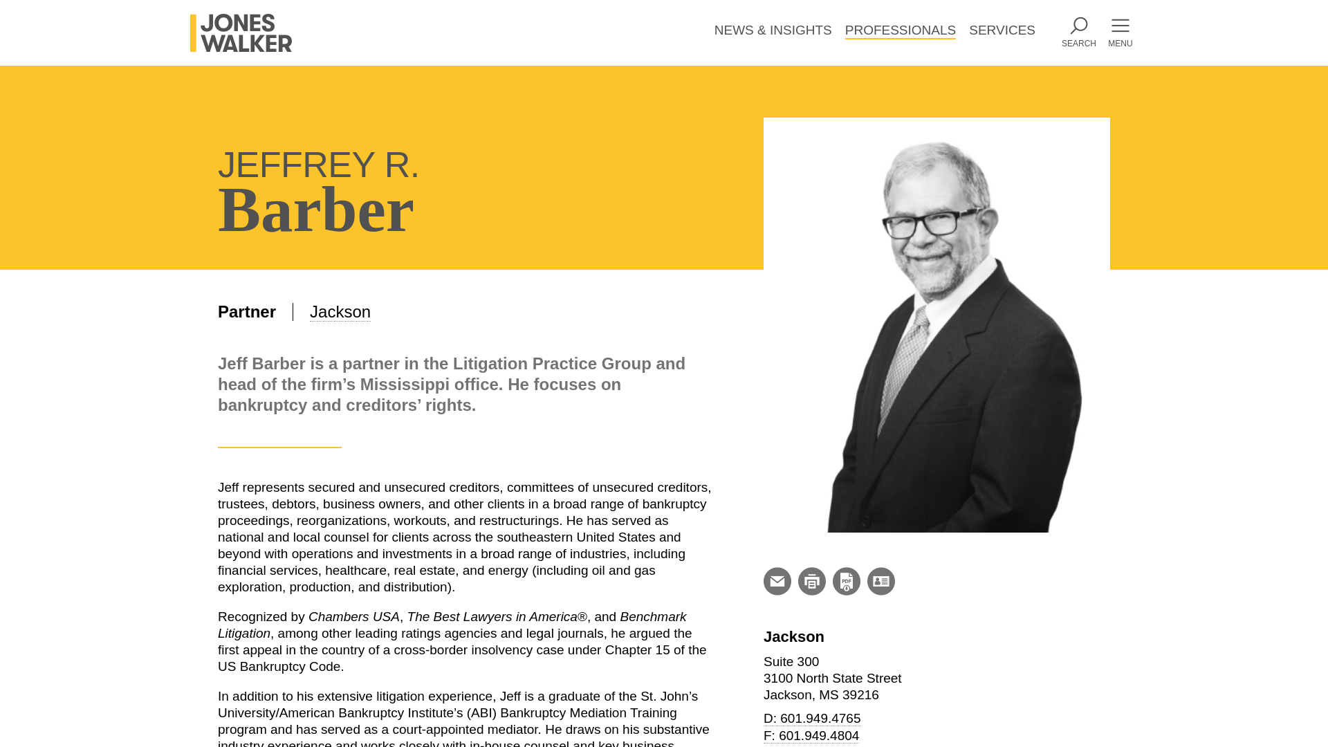 website screenshot of https://www.joneswalker.com/professionals/jeffrey-r-barber.html