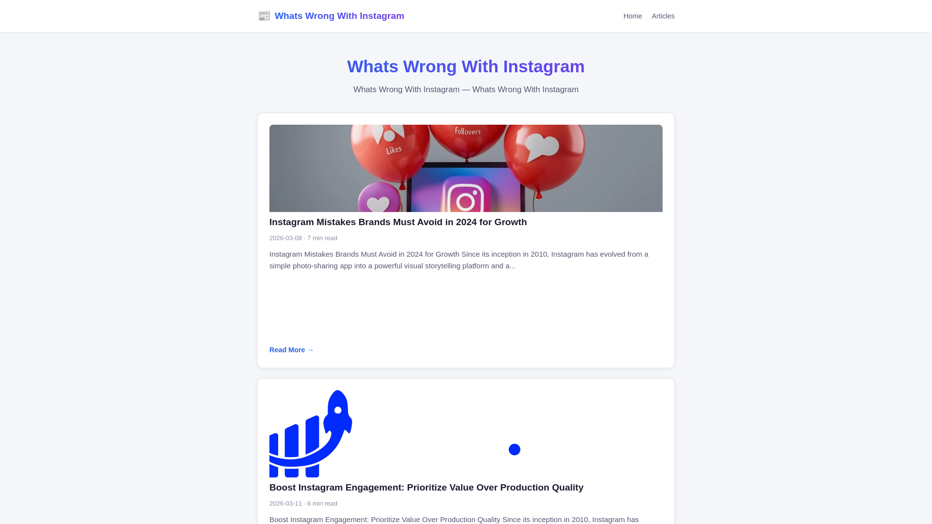 website screenshot of https://whats-wrong-with-instagram.pages.dev/