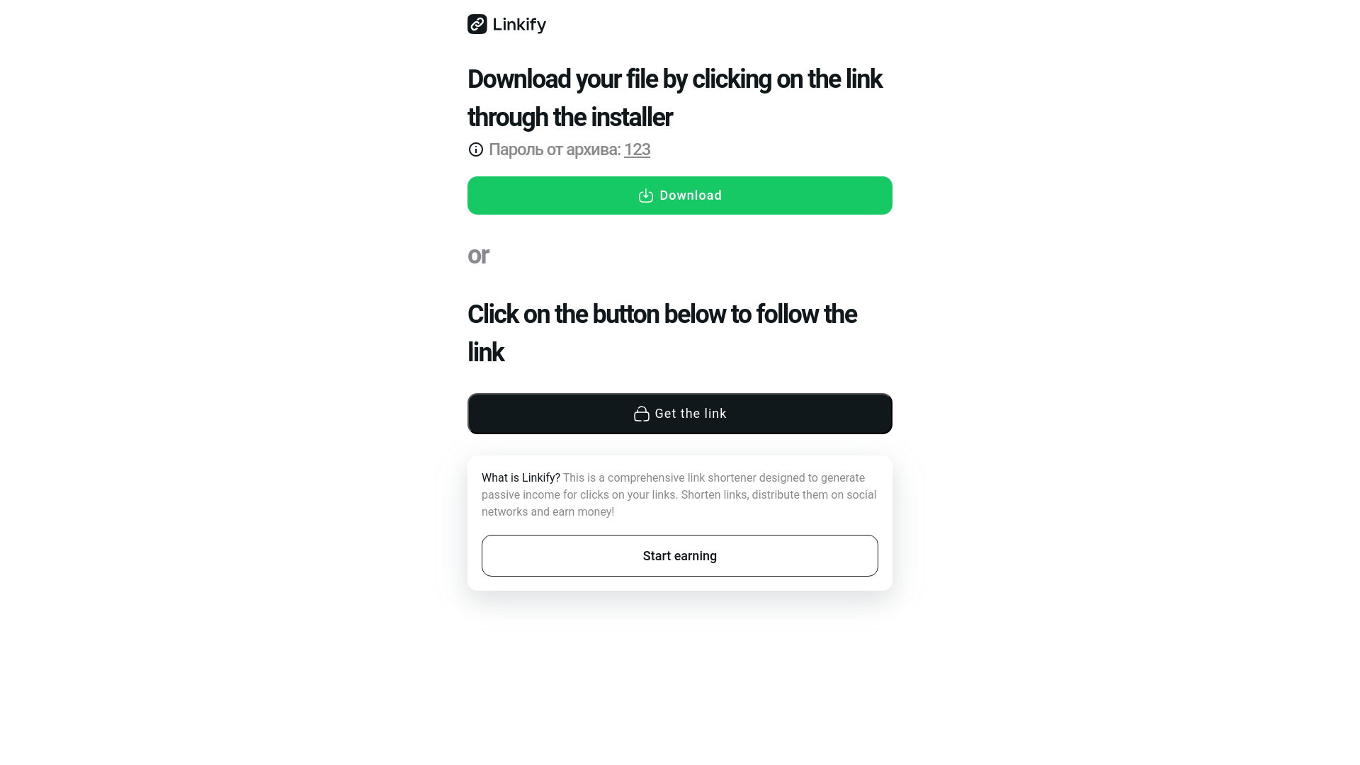 website screenshot of https://go.linkify.ru/23Fs