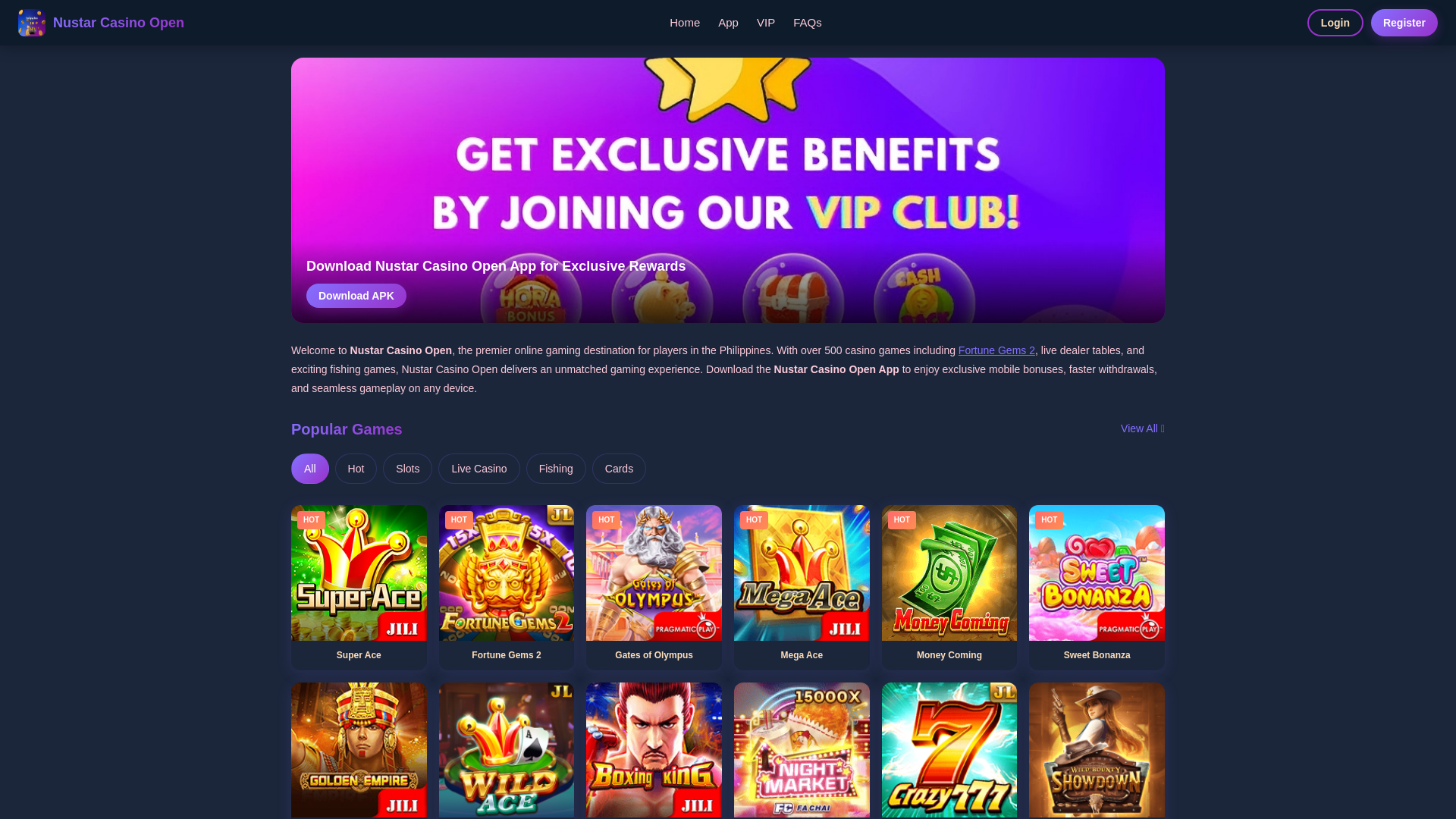 website screenshot of https://nustarcasinoopen.cfd/