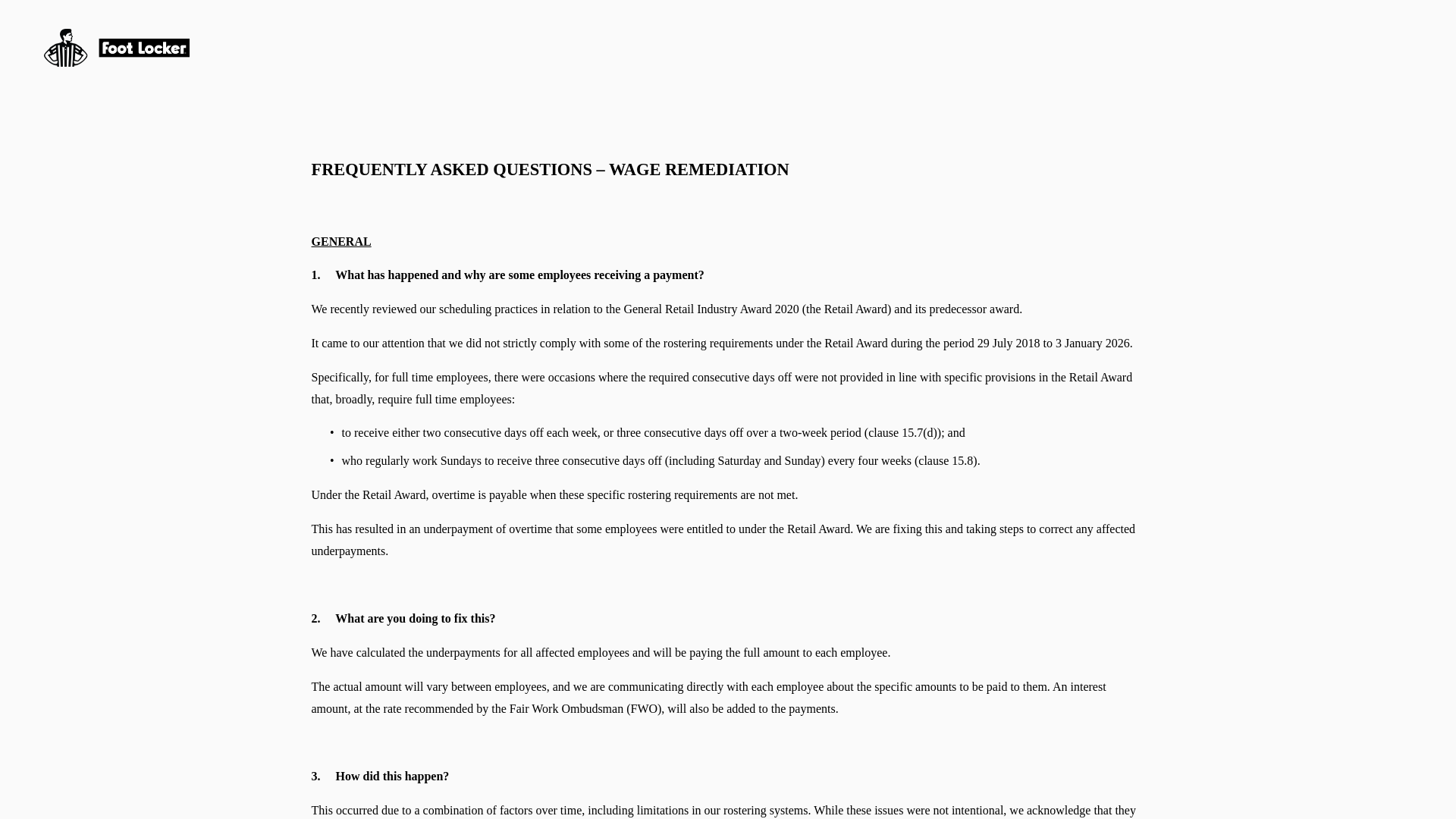 website screenshot of https://footlockeraustraliaholdingsllc.com/