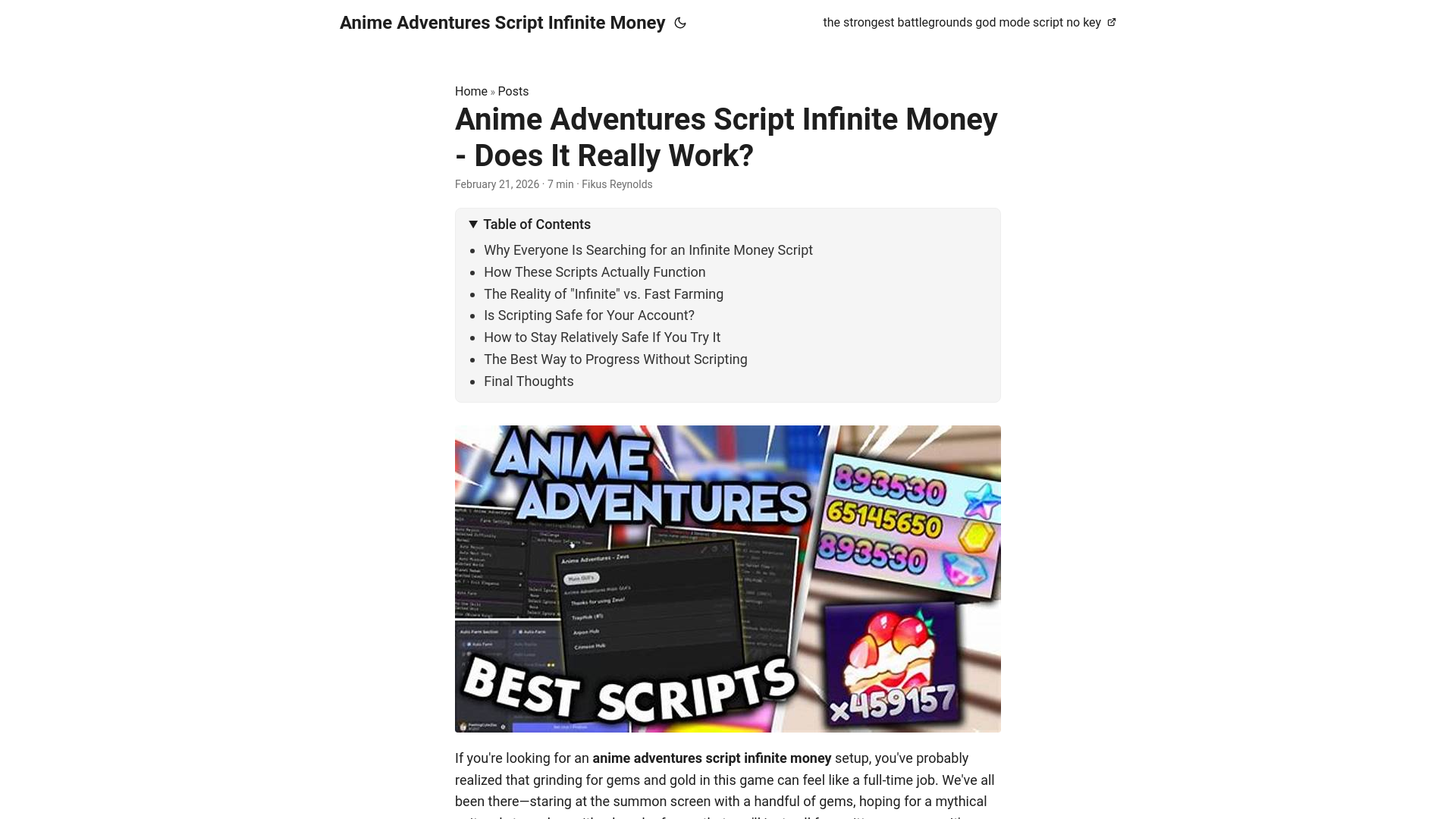 website screenshot of https://anime-adventures-script-infinite-money.pages.dev/