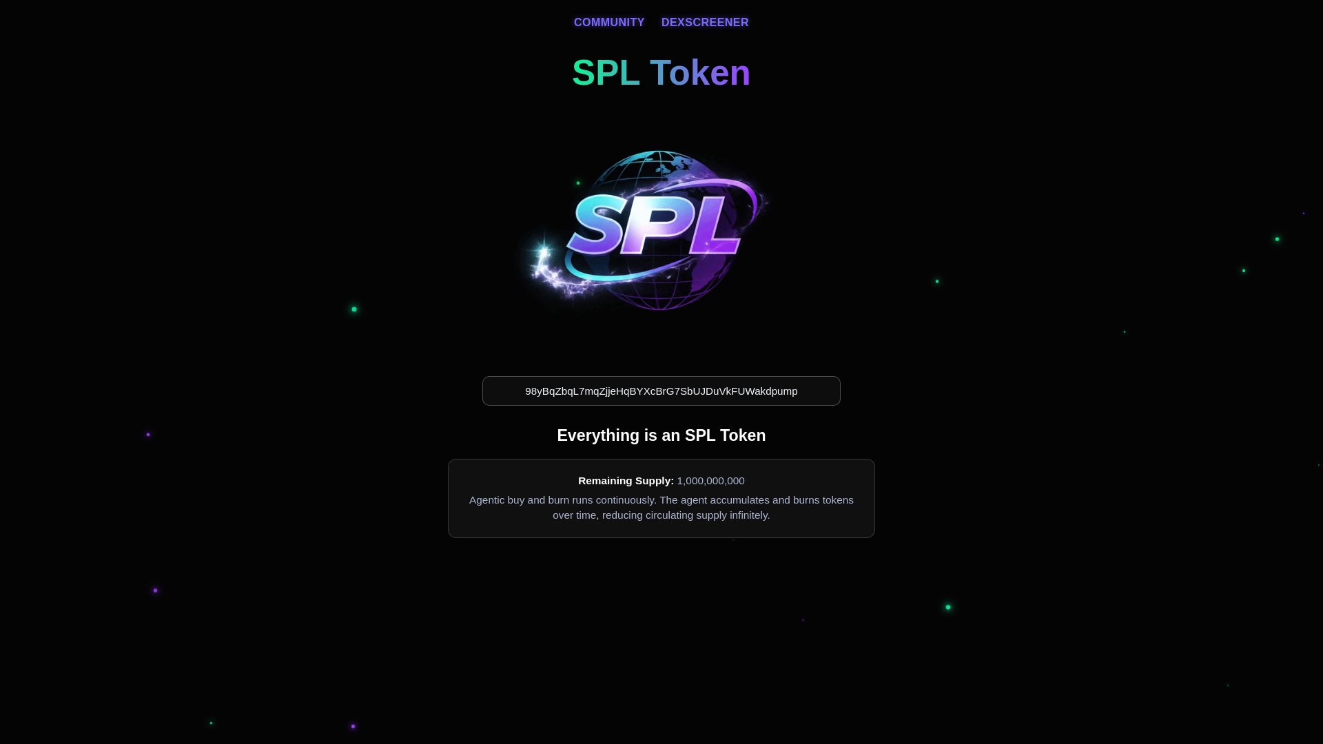 website screenshot of https://spltoken.fun/
