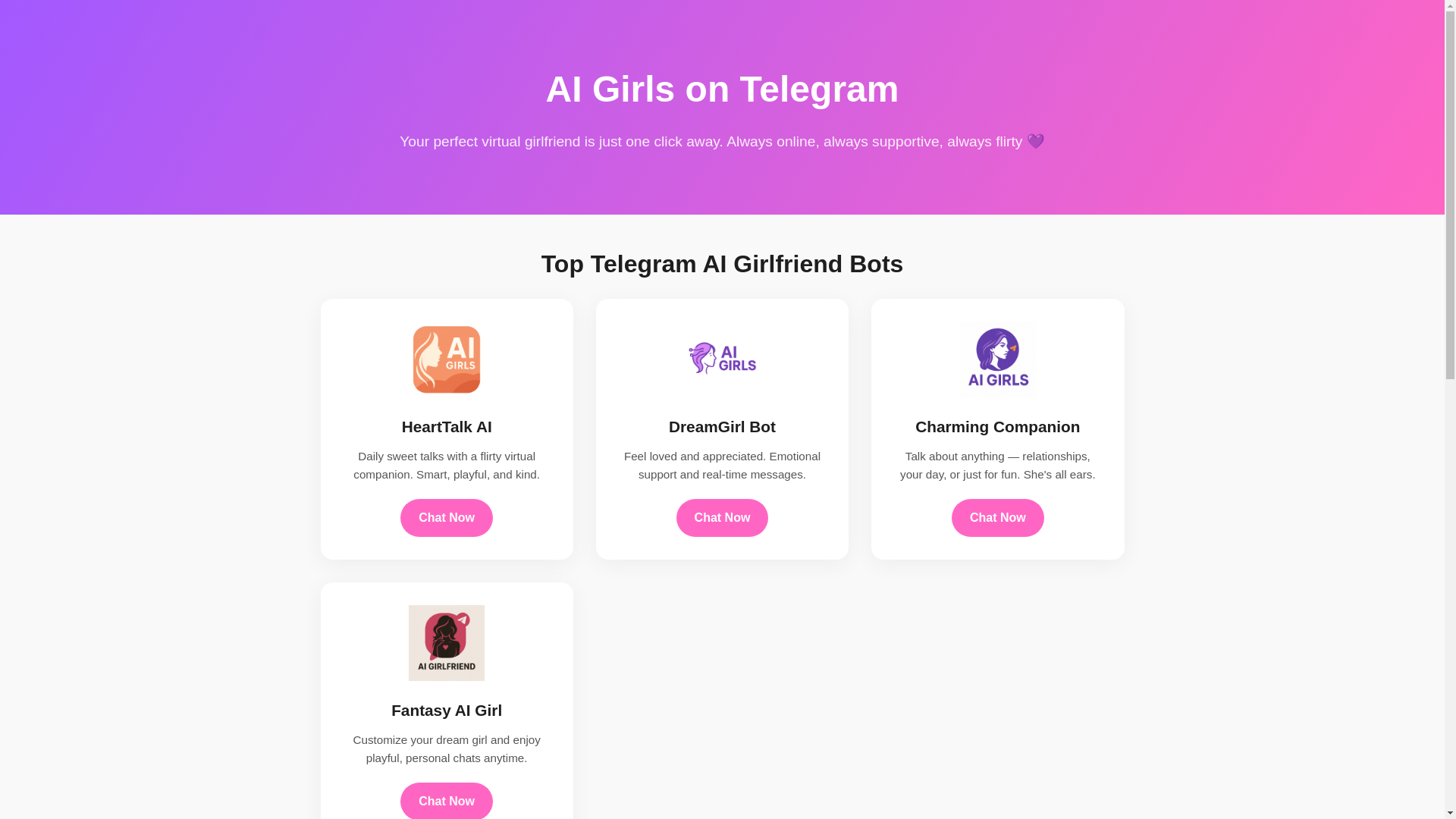 website screenshot of https://telegram-girlfrined-ai.chat/