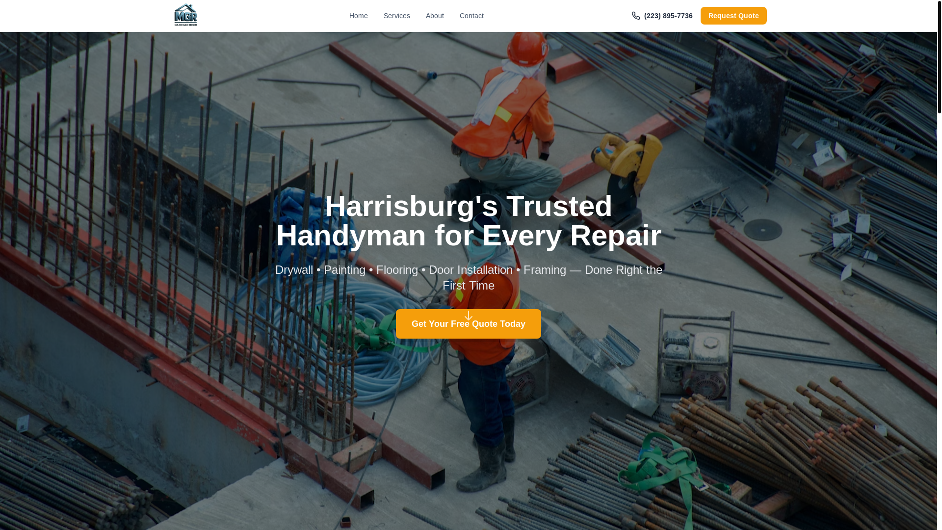 website screenshot of https://majorgainrepairs.com/