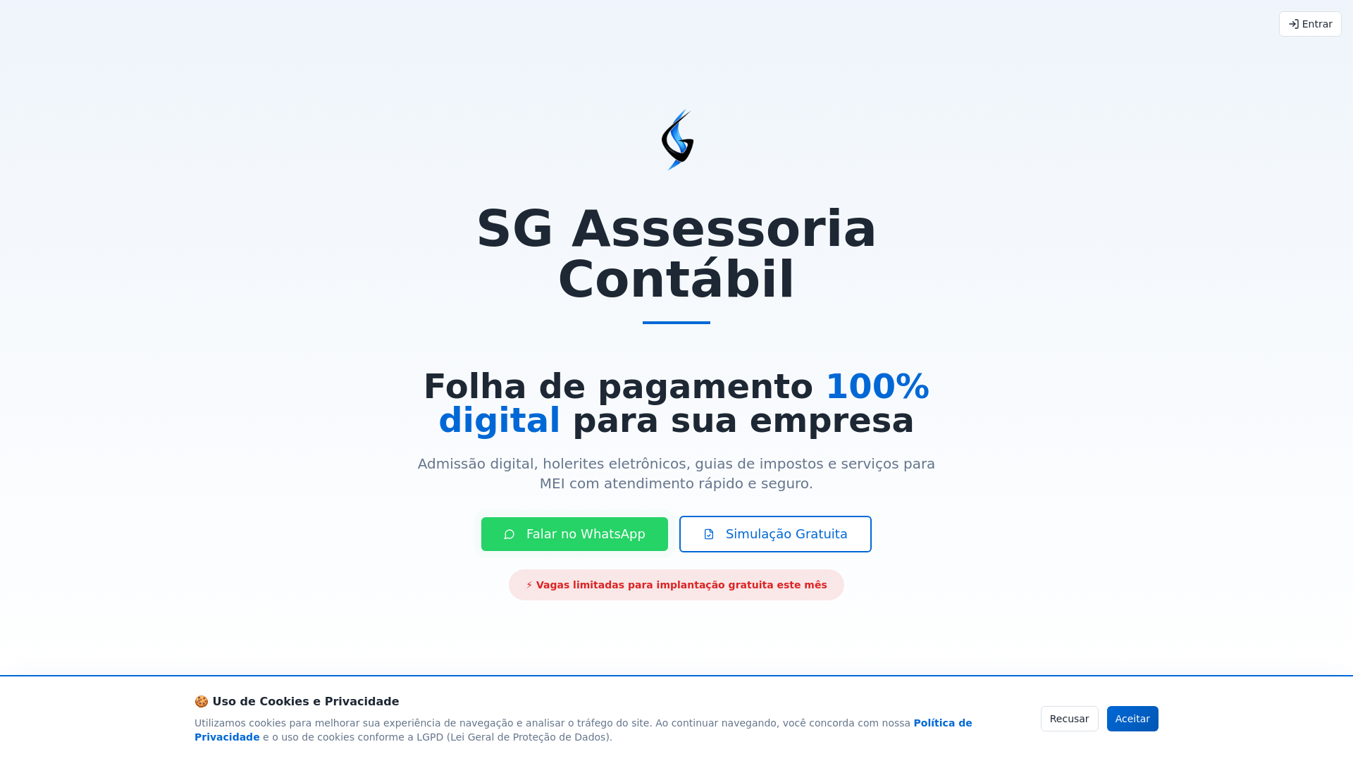 website screenshot of https://sgassessoriacontabil.com.br/